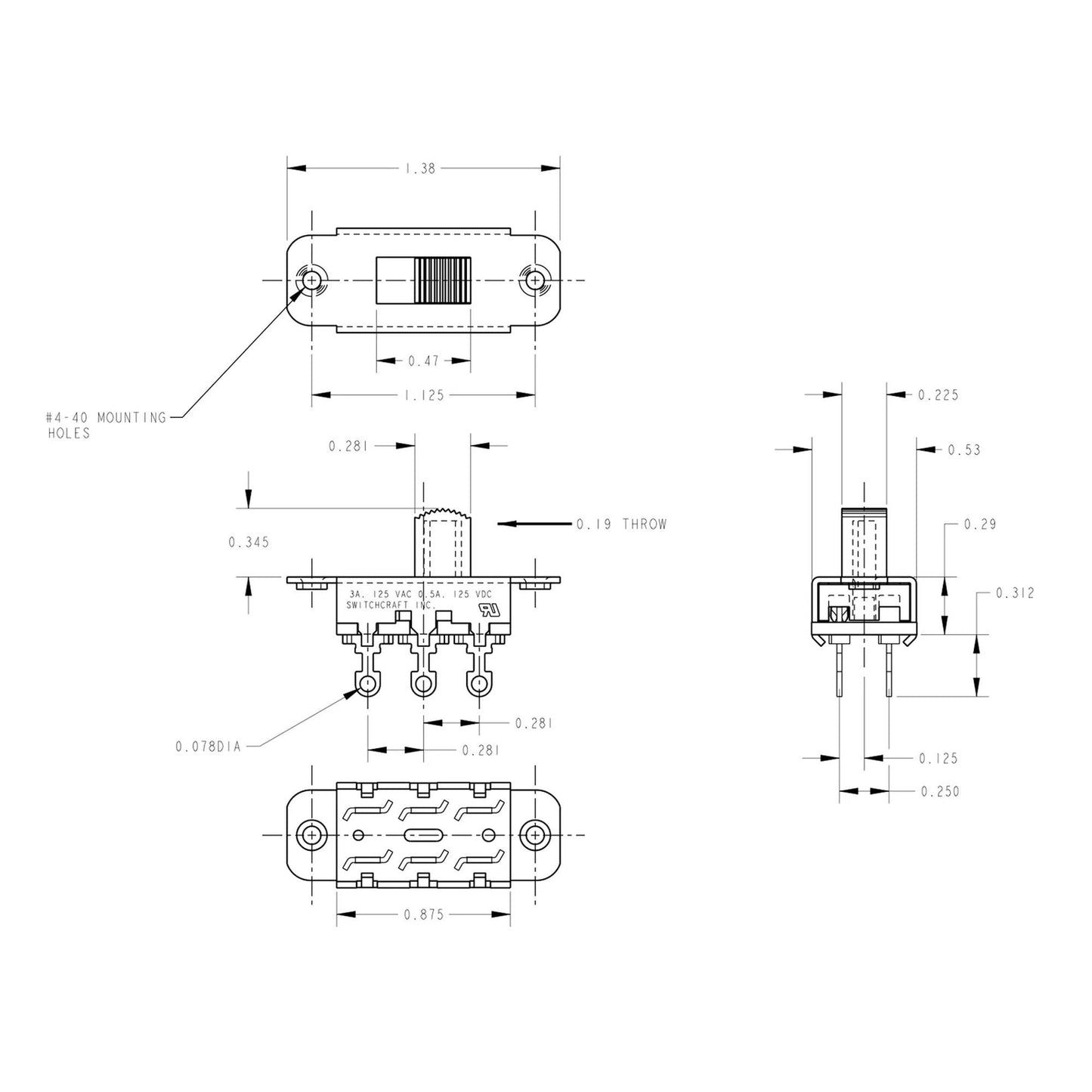 NEW (1) On-On Red Button Slide Switch for Fender Jaguar/Jazzmaster® Guitars