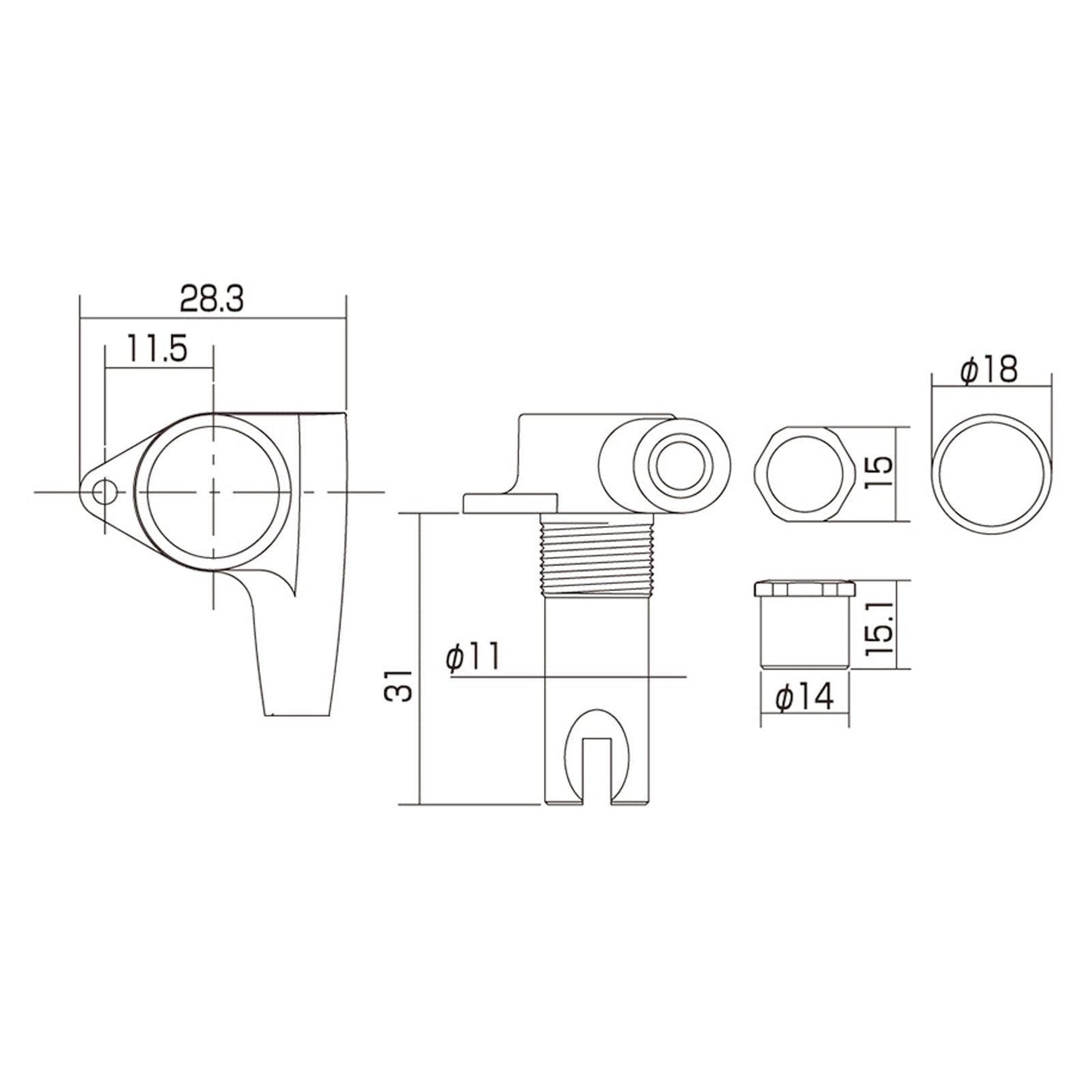 NEW Gotoh Japan GB707 Bass Machine Heads 4-in-line Tuners SET w/ Screws - GOLD