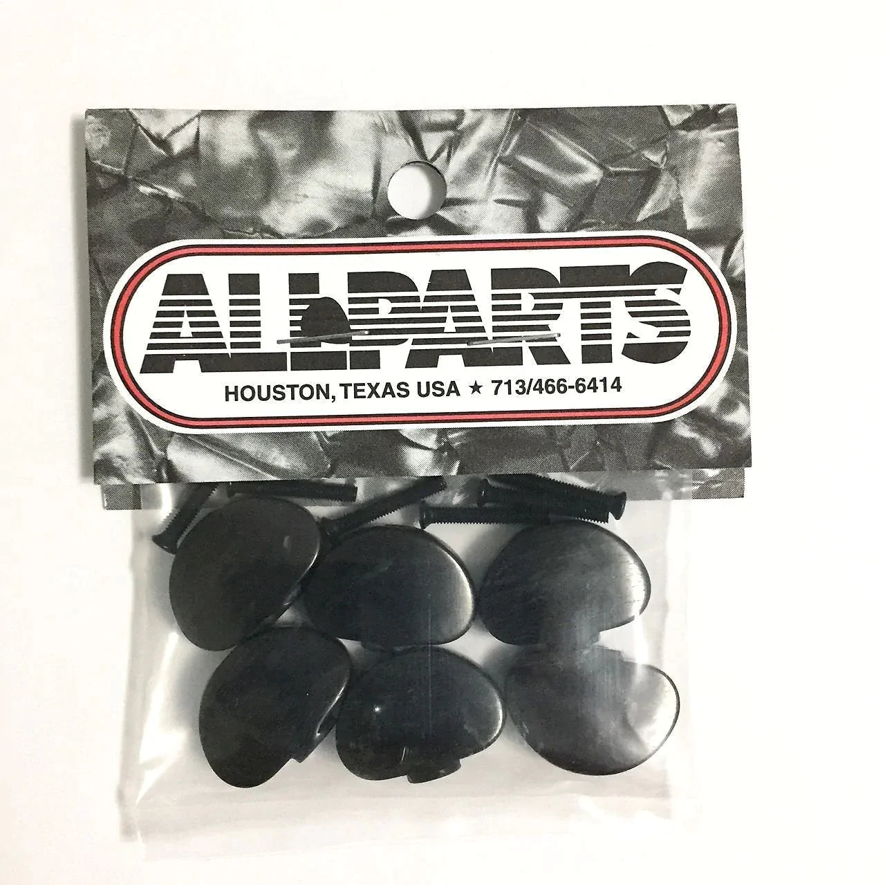 NEW (6) Large EBONY Tuning Key Buttons & Screws Grover 102, 205 & Hipshot Tuners