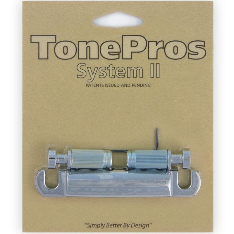 NEW TonePros T1ZS-C Standard Locking Stop Tailpiece Bridge for Guitar - CHROME