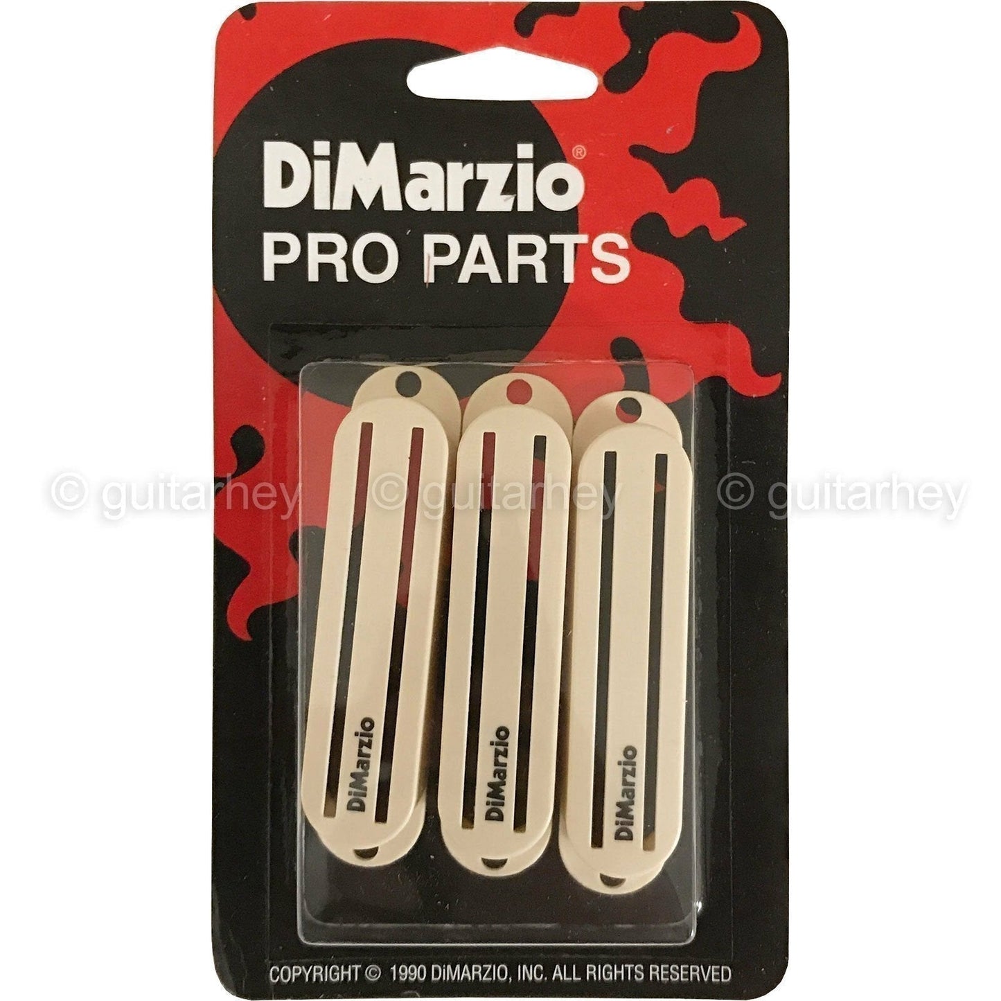 NEW DiMarzio Genuine DM2002 Fast Track Pickup Covers (3) Made in USA- AGED WHITE
