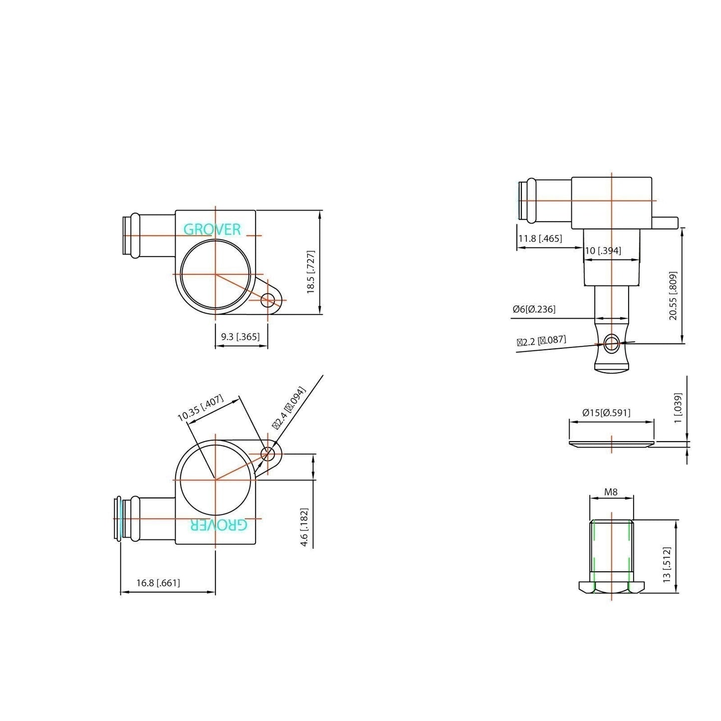 NEW Grover 205C Mini Rotomatic L3+R3 Tuners SET w/ Hardware 3x3 - CHROME