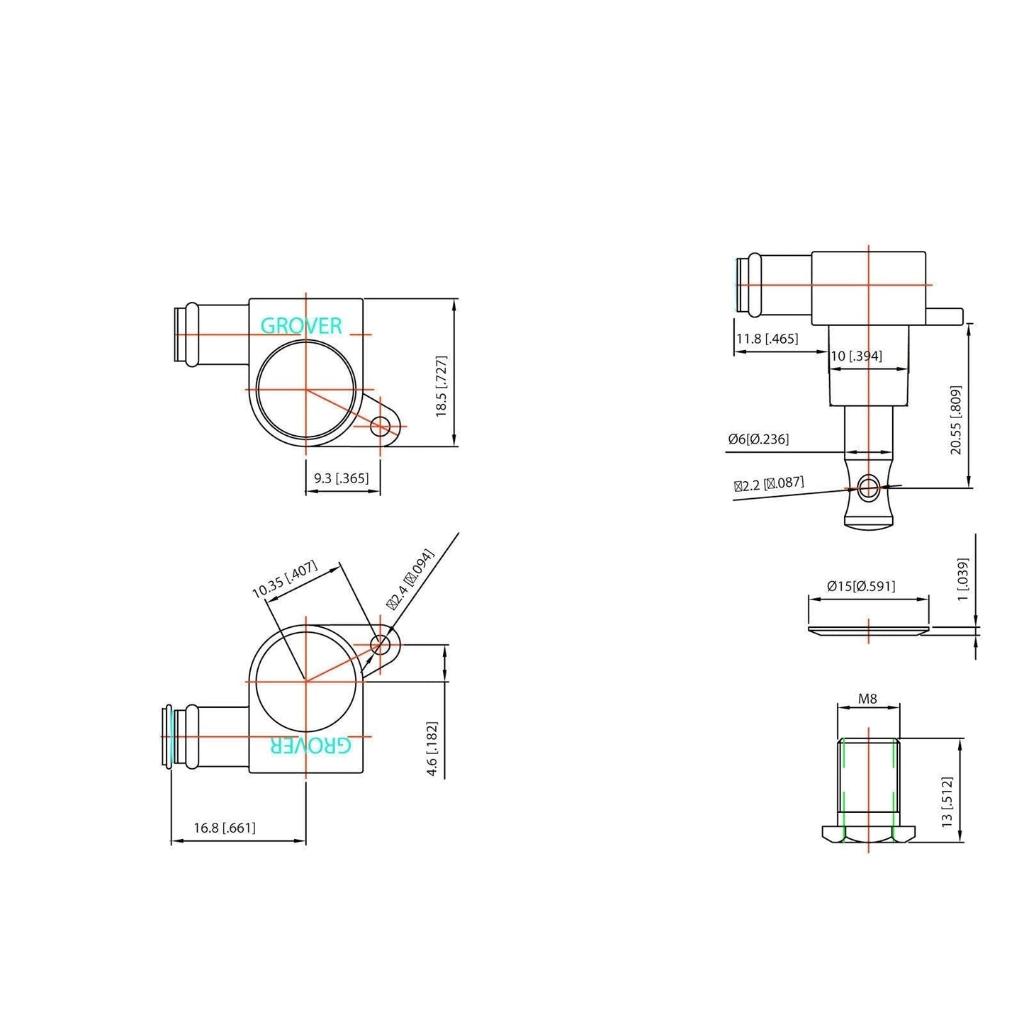 NEW Grover 205C Mini Rotomatic SET w/ LARGE DOME TORTOISE Buttons 3x3 - CHROME