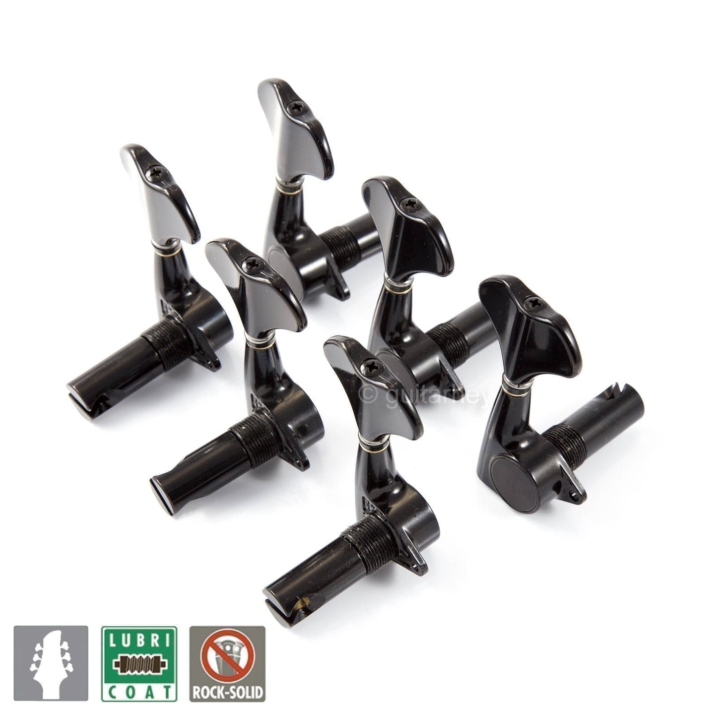 NEW Gotoh GB707 6-Strings Bass Machine Heads Set Tuners w/ Screws 3x3 - BLACK