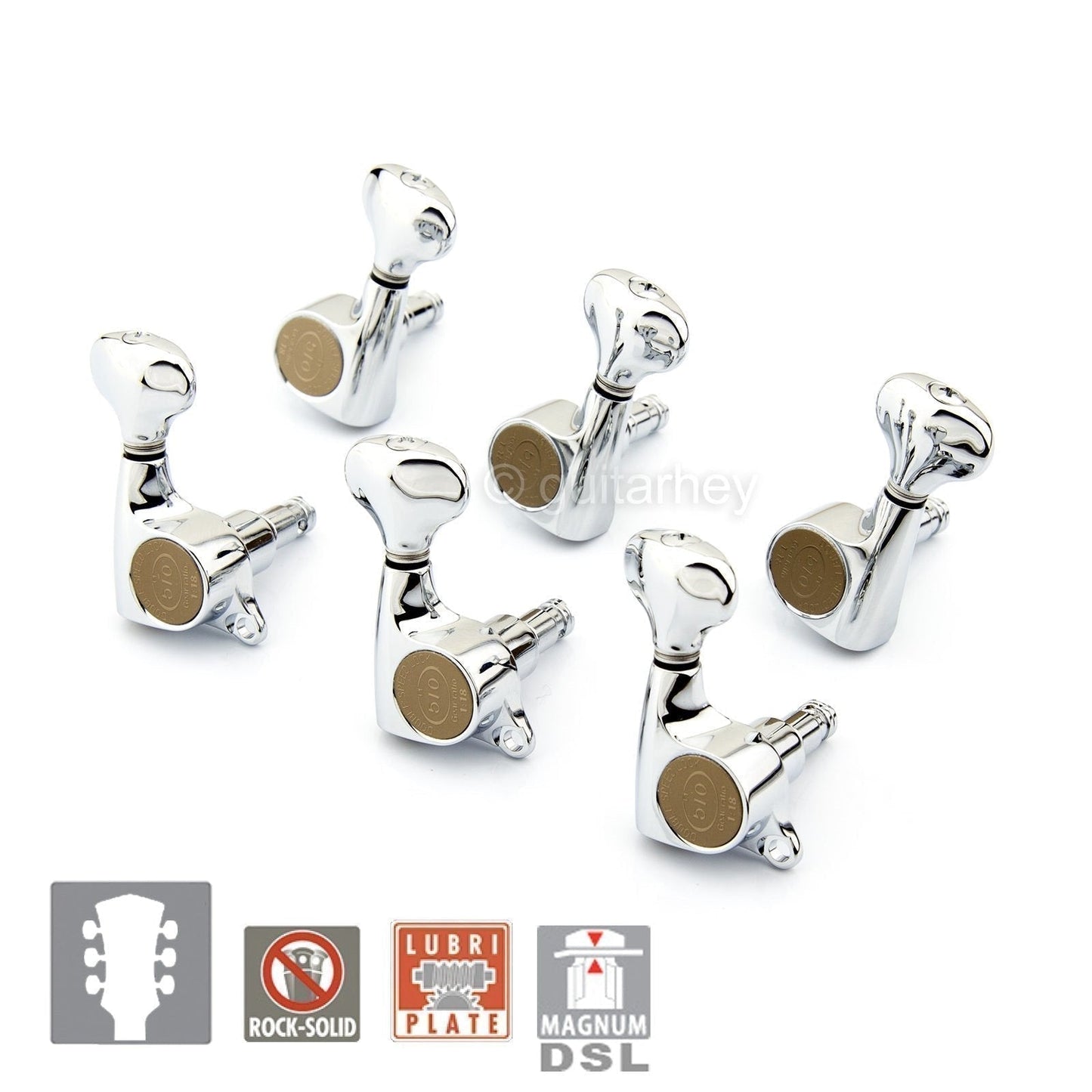 NEW Gotoh SGS510Z-S5 MG Tuners LOCKING Tuning Keys DSL w/ screws 3x3 - CHROME
