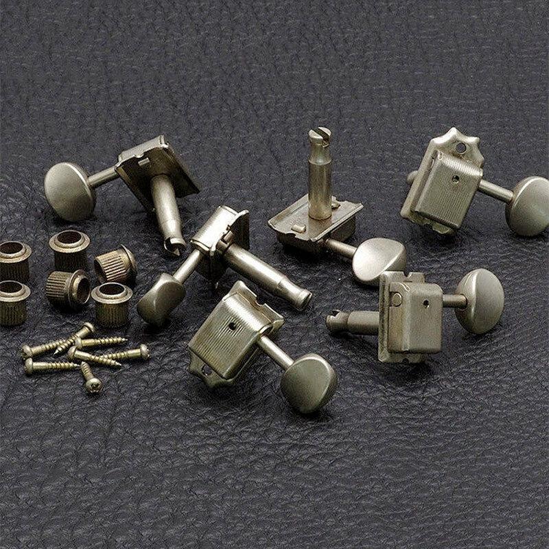 NEW Gotoh SD91-05M 6-In-Line Tuning Keys STAGGERED Height Posts - AGED NICKEL