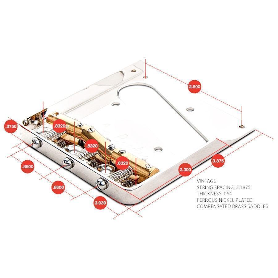 Joe Barden VINTAGE Compensated BRIDGE & Saddles & Brass Fender Telecaster NICKEL