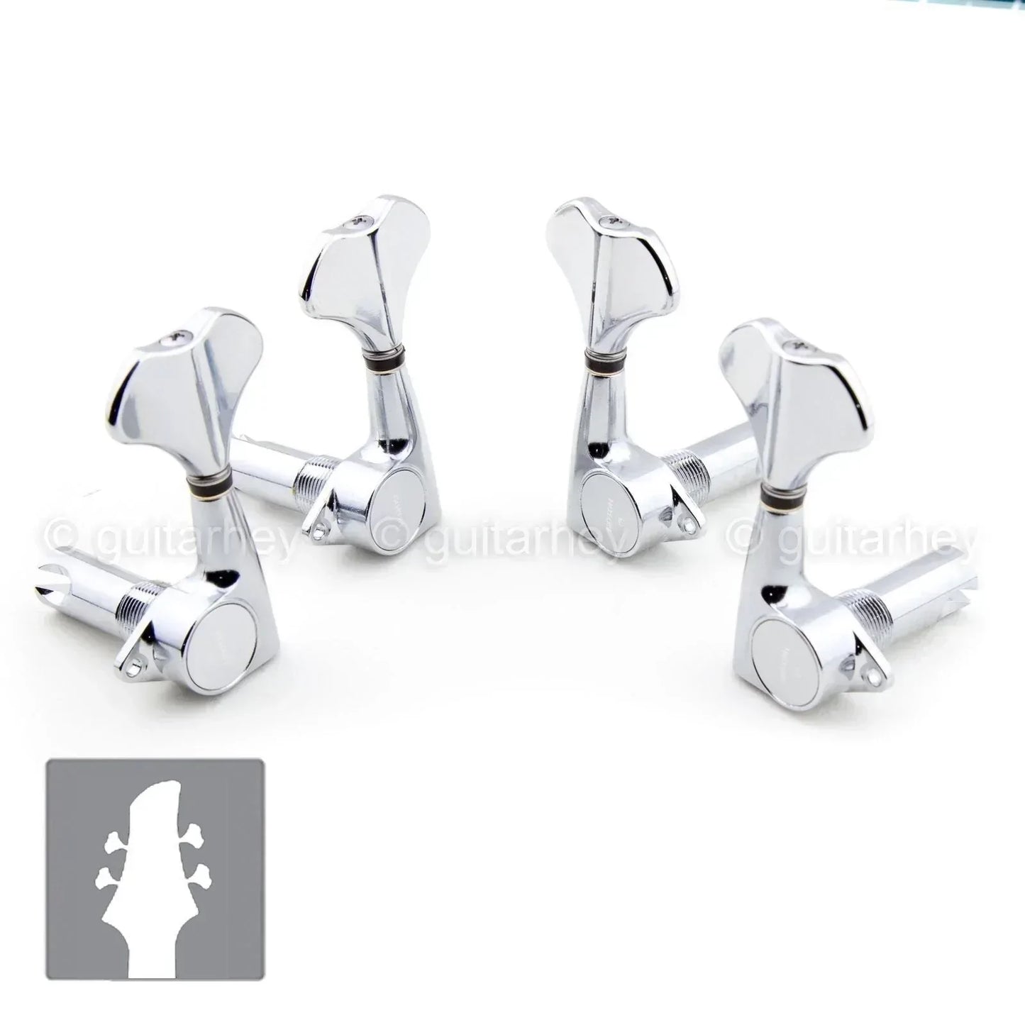 NEW Gotoh GB707 4-String Bass Machine Heads L2+R2 Tuners Set Keys 2x2 - CHROME