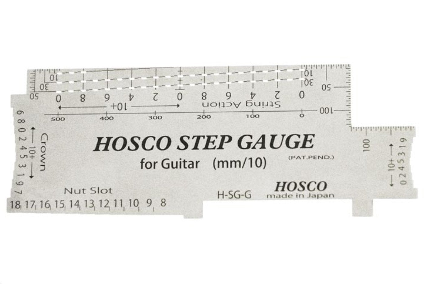HOSCO Step Gauge for Guitar/Bass, Precise Multi Measurement Tool Stainless Steel