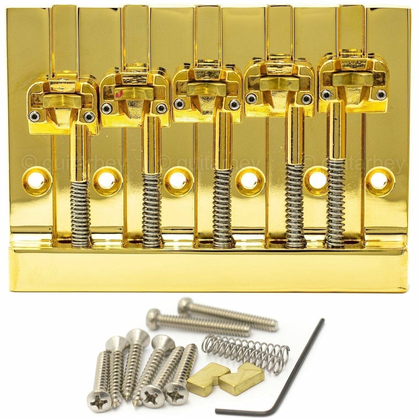 NEW Hipshot 5-String KICKASS High Mass Bass BRIDGE for Fender® Squier® - GOLD