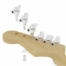 Load image into Gallery viewer, NEW Hipshot STAGGERED Tuners Fender® Directrofit™ LOCKING Pearl Buttons - CHROME