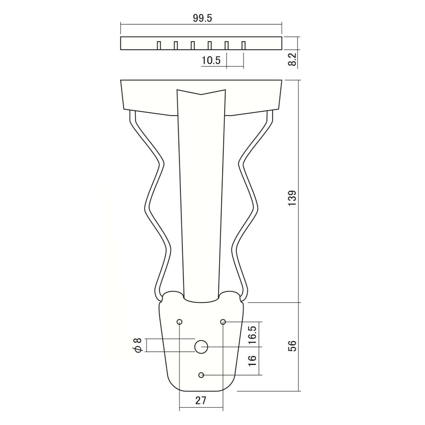 NEW Fancy Trapeze Tailpiece for ES-175® Style Hollowbody/Archtop Guitar - CHROME