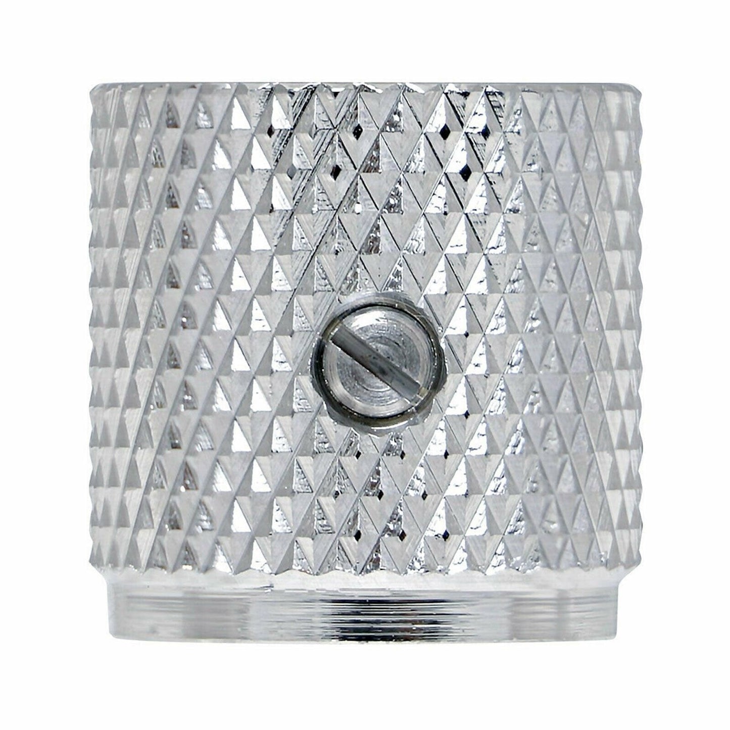 NEW (2) BRASS Flat Barrel Knobs for Bass & Guitar 6.35mm ID 1/4" USA - CHROME