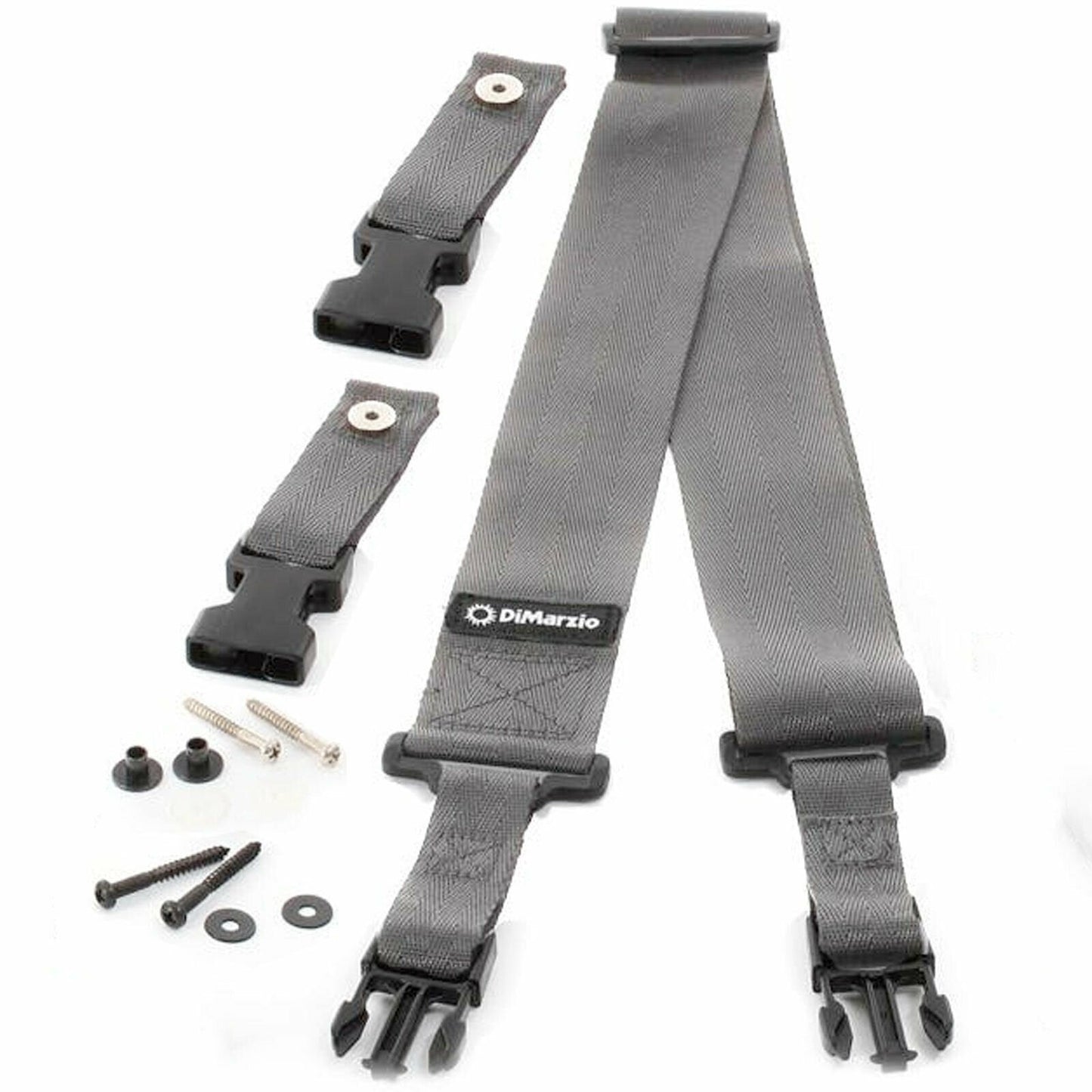 NEW DiMarzio DD2200GR 2 Inch Nylon ClipLock Guitar Strap Quick Release - GRAY