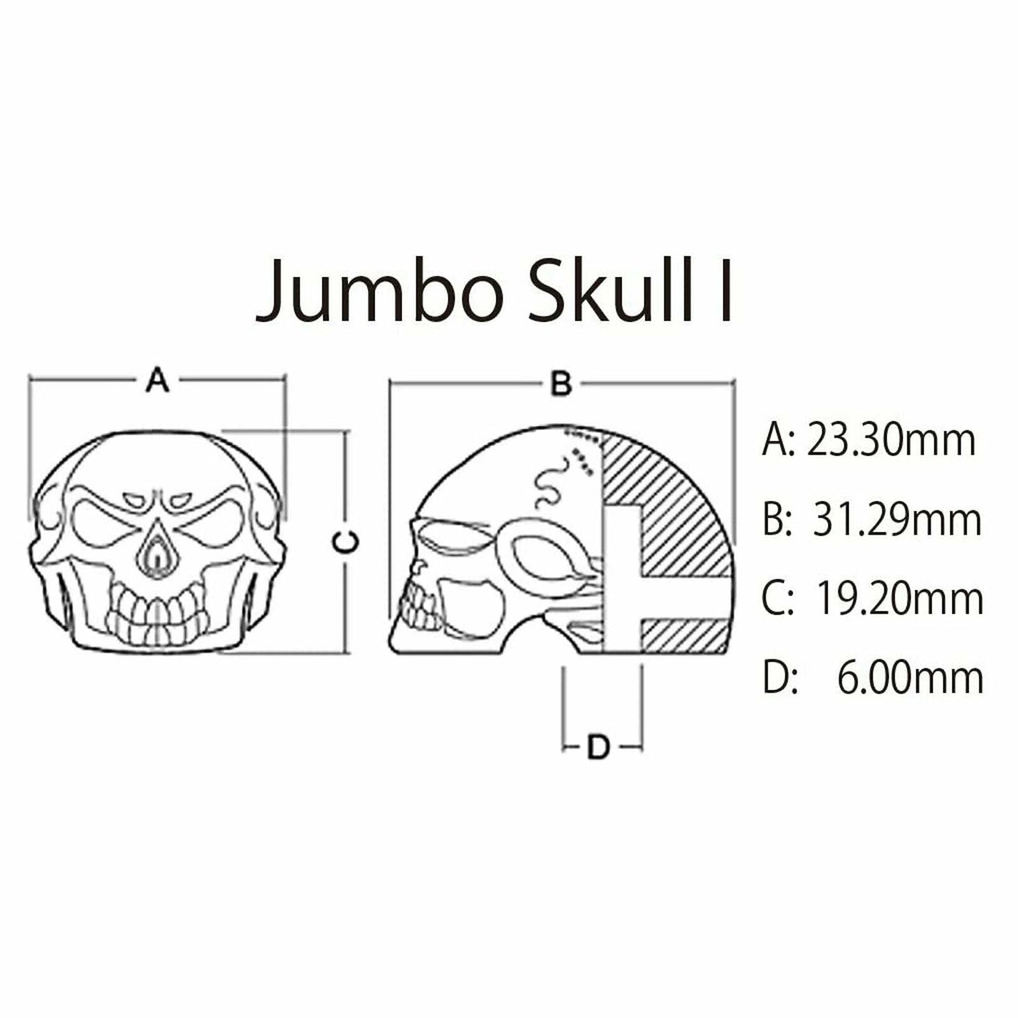 NEW (1) Q-Parts Guitar Knob JUMBO SKULL I - CHROME - KCJSI-0404
