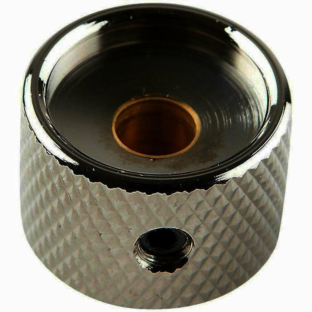 NEW (1) Q-Parts Guitar Knob Black Chrome, ANGRY SKULL on Dome KBD-0118