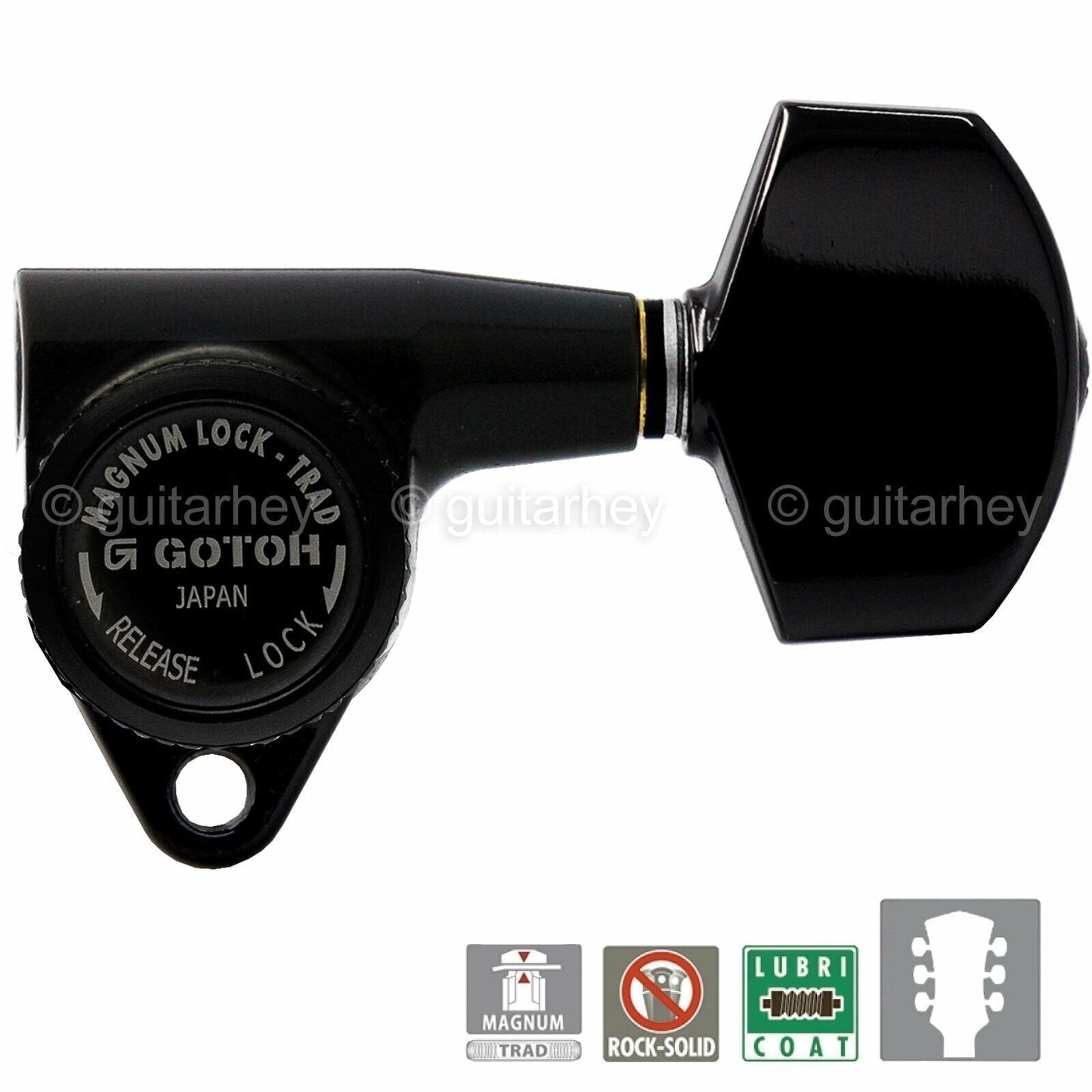 NEW Gotoh SG301-01 MGTB L3+R3 Set Locking Tuners LARGE Buttons 3x3 - BLACK