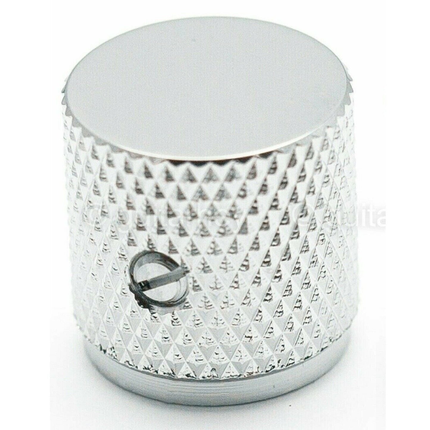 NEW (1) BRASS Flat Barrel Knobs for Bass & Guitar 6.35mm ID 1/4" USA - CHROME