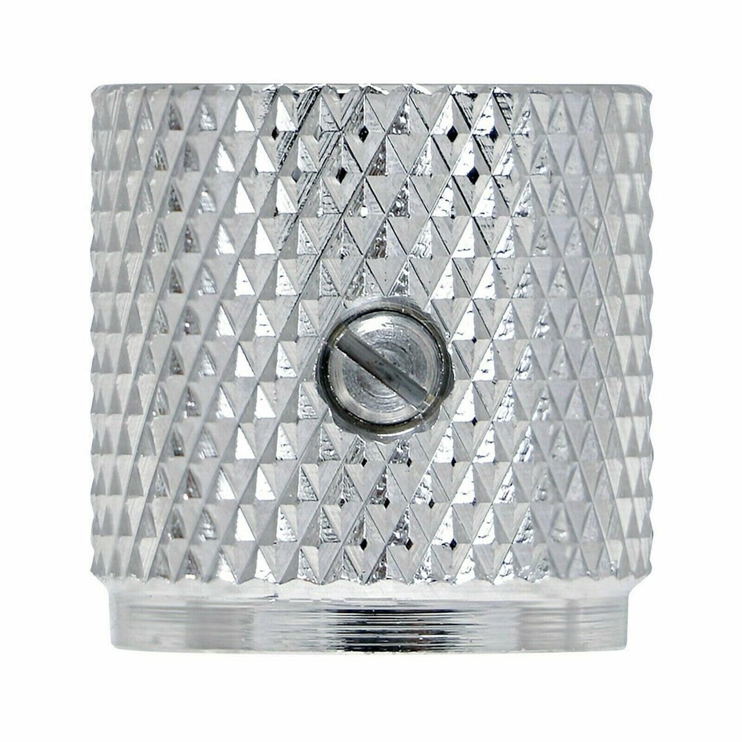 NEW (1) BRASS Flat Barrel Knobs for Bass & Guitar 6.35mm ID 1/4" USA - CHROME