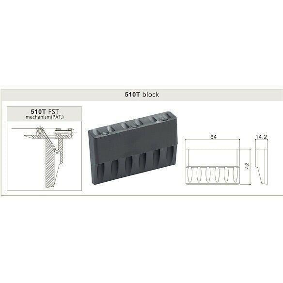 NEW Gotoh 510T-FE1 Non-locking 2 Point Tremolo Bridge 37mm HEIGHT BLOCK - CHROME
