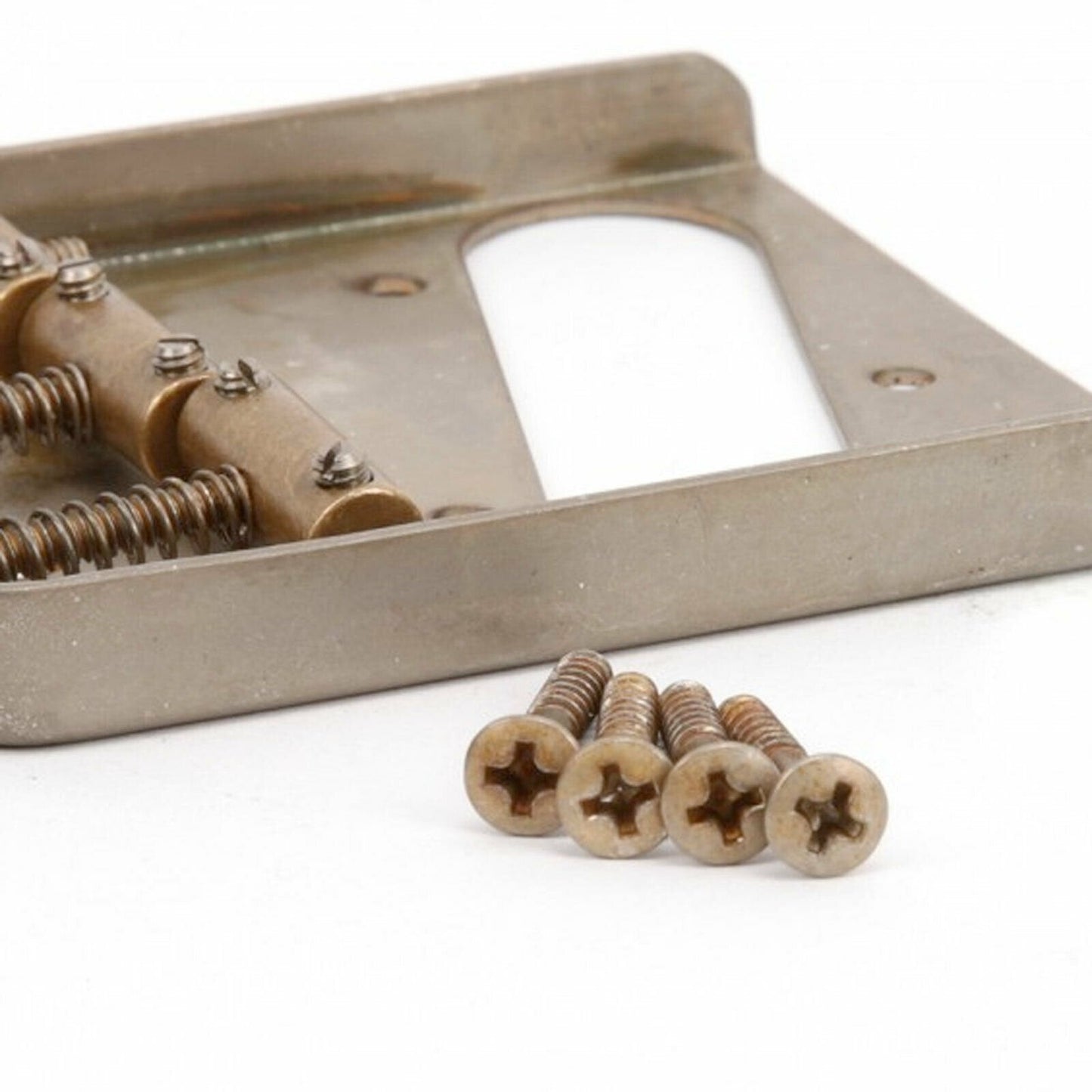NEW Q-Parts Aged Collection Guitar Bridge for '52 Fender Tele, DISTRESSED NICKEL