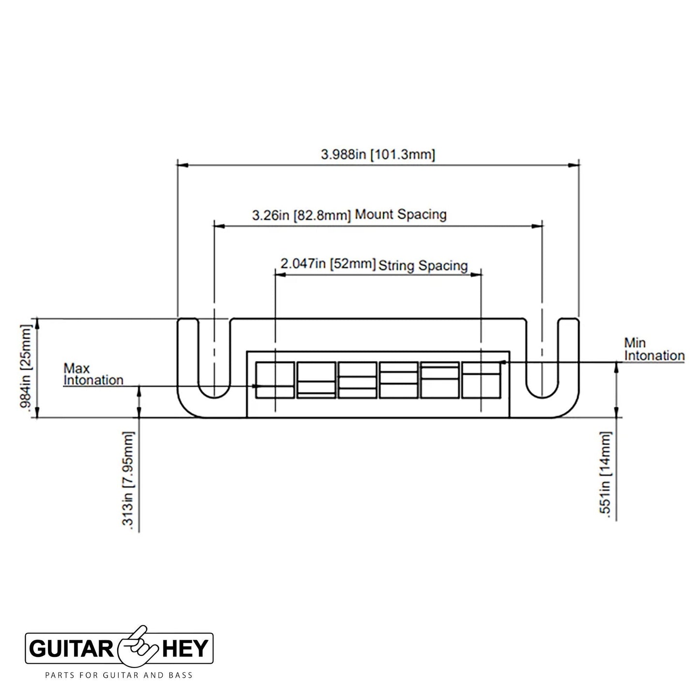 NEW Leo Quan® Badass Wraparound™ Guitar Bridge with SAE Locking Studs - GOLD