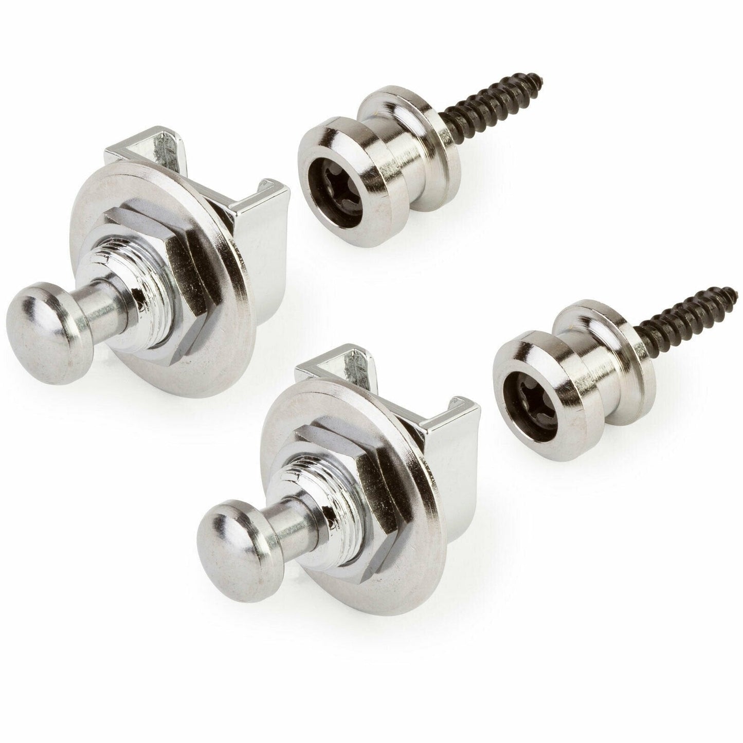 NEW Grover Quick-Release Strap Locks Straplocks For Guitar/ Bass - Pair - NICKEL