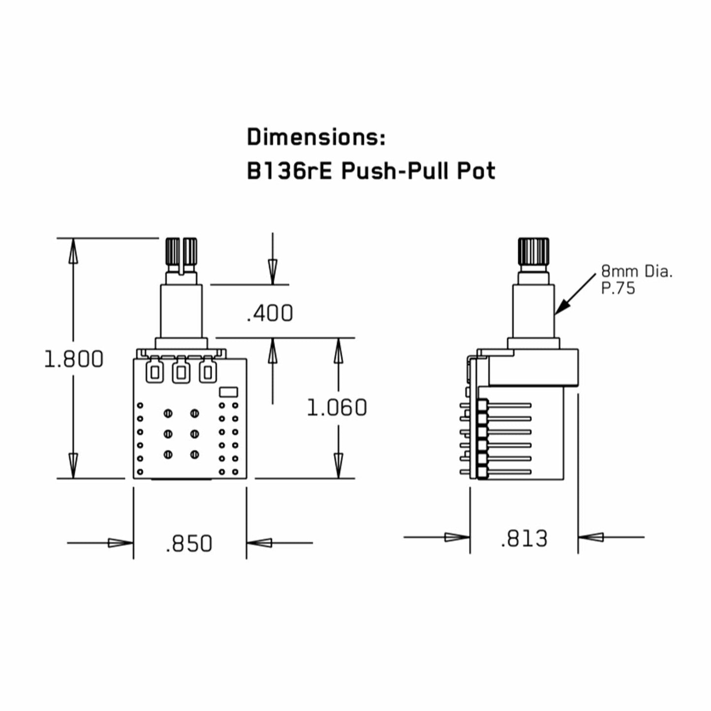 NEW EMG 25K Control POT Push-Pull Short-Shaft Split Strat for Dual-Mode Pickups