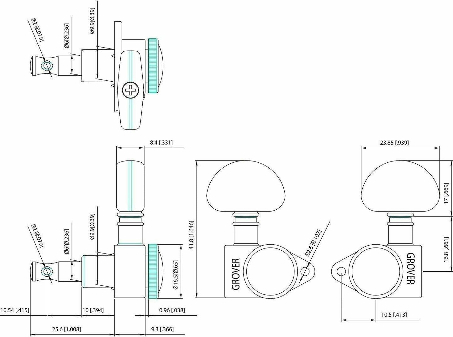 NEW Grover 502G L3+R3 LOCKING Tuners Set for Modern Gibson Les Paul SG 3x3, GOLD