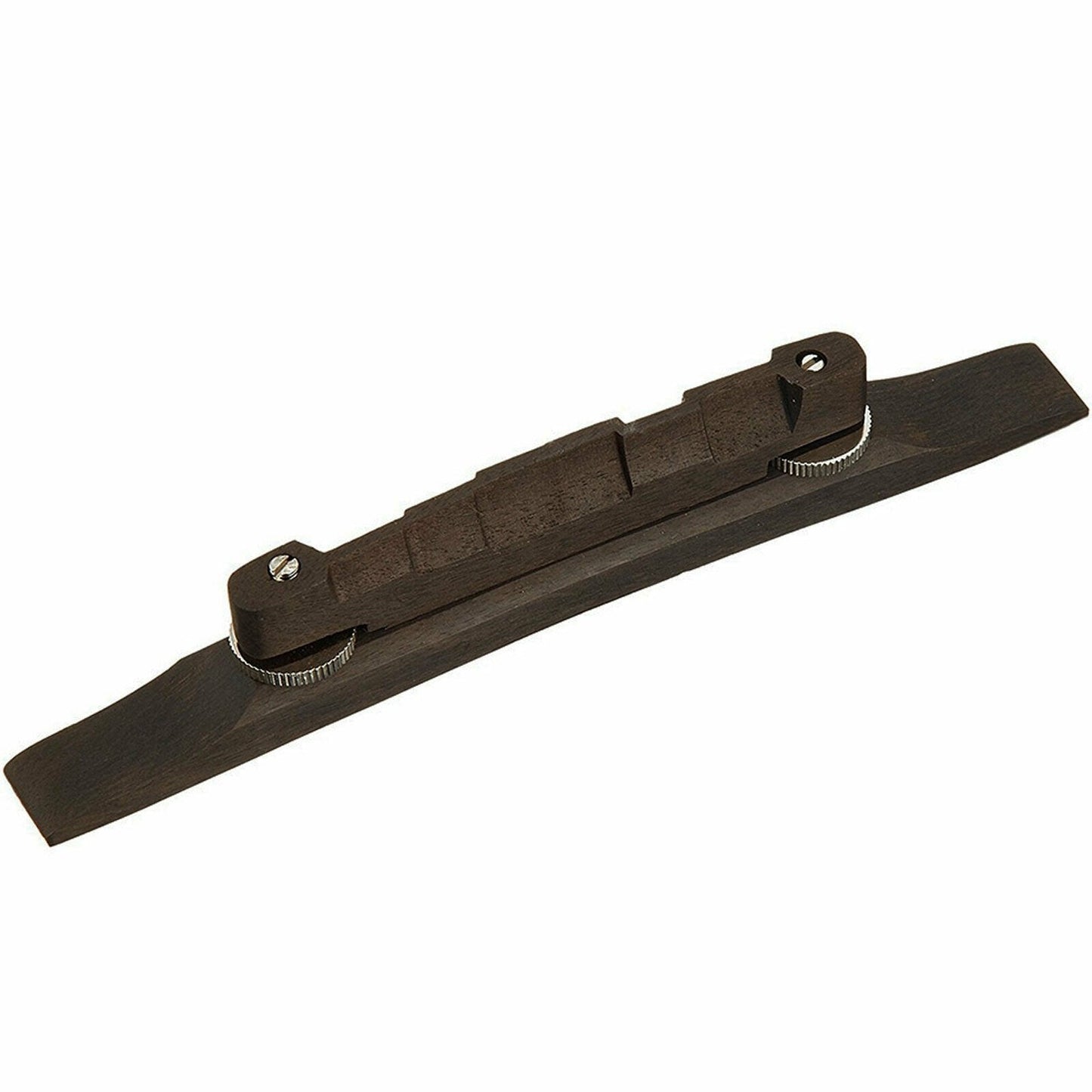 NEW Hollow-Body Archtop Bridge Ebony Compensated Unnotched w/ Nickel Thumb Wheel