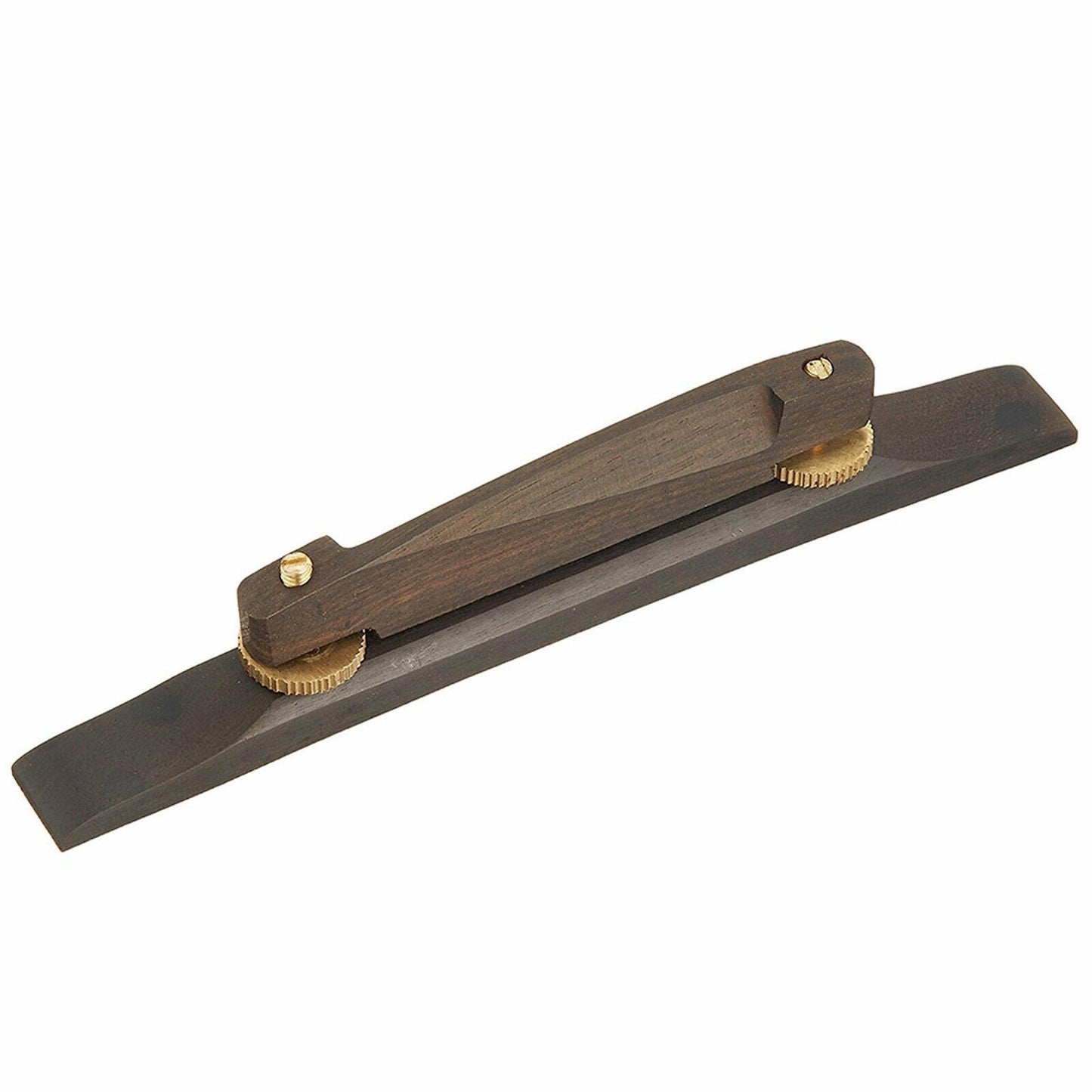 NEW Hollow-Body Archtop Bridge Ebony Slanted Type Unnotched w/ Gold Thumb Wheel