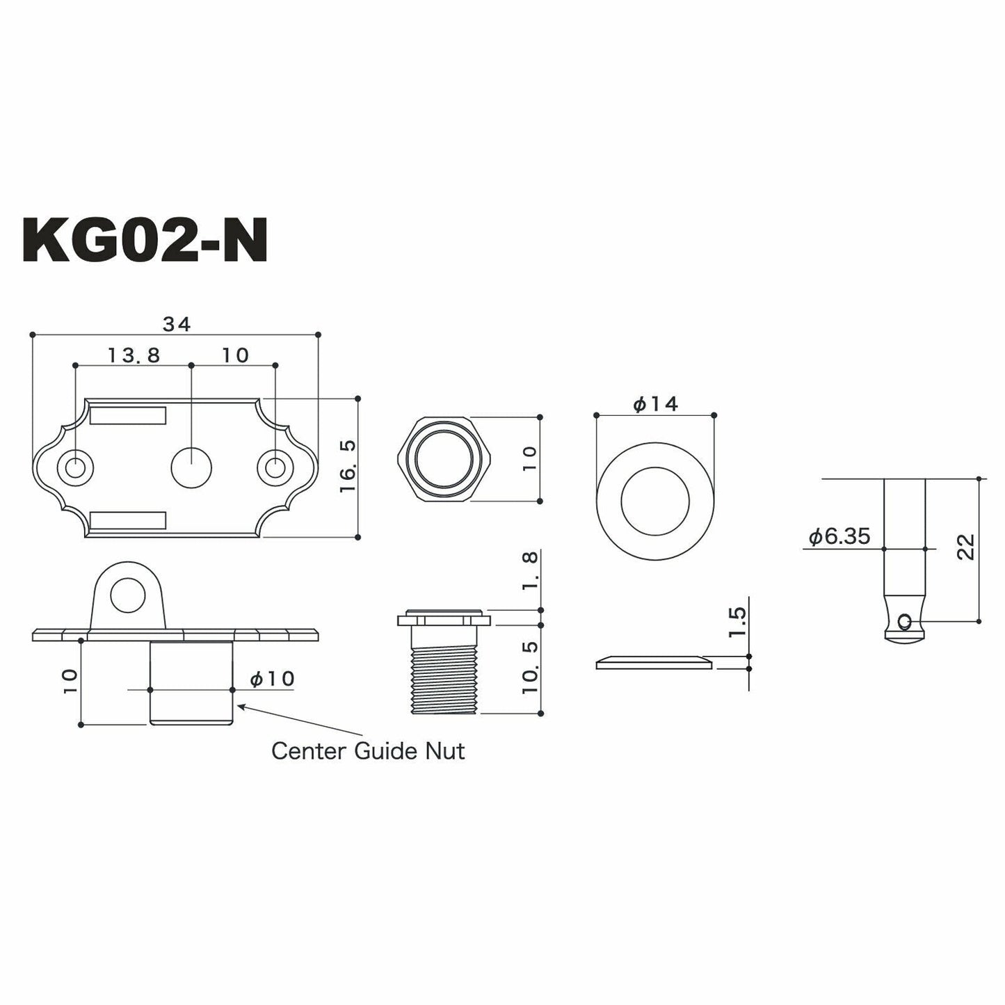 NEW Gotoh KG02-N Premium BRASS Guitar Tuners w/ Real Mother of Pearl Buttons
