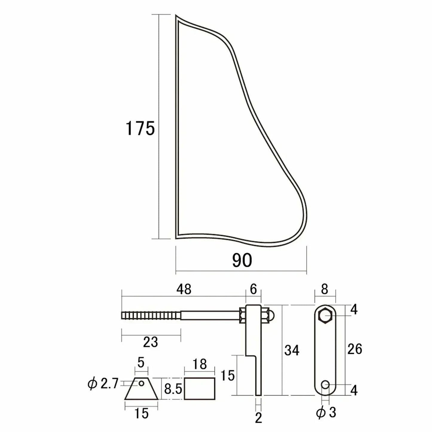 NEW Bound SMALL Tortoise Pickguard for Gibson® Cutaway Style Jazz Gold Bracket
