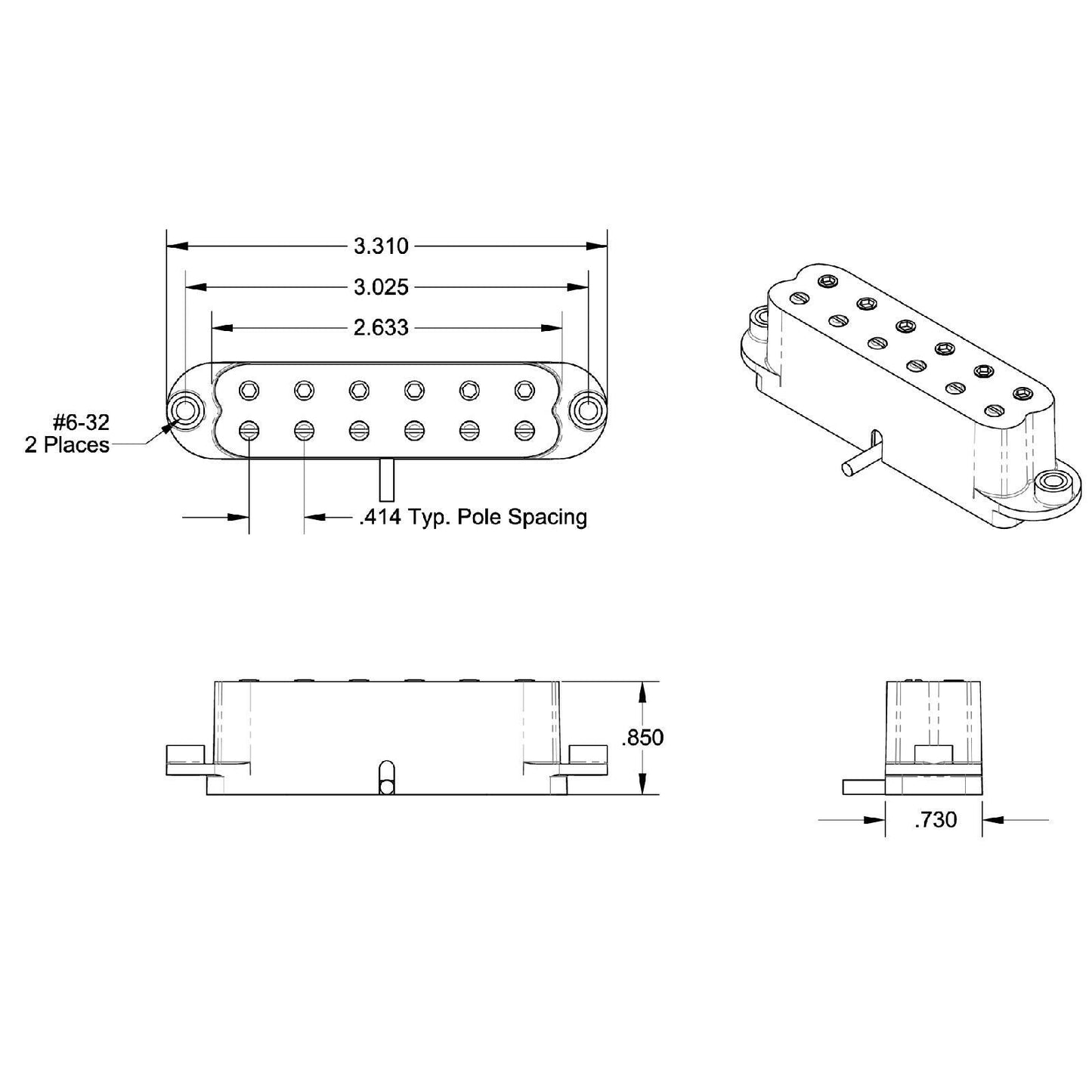 NEW Seymour Duncan SLSD-1n Lil’ Screamin Demon Strat Humbucker Pickup - BLACK