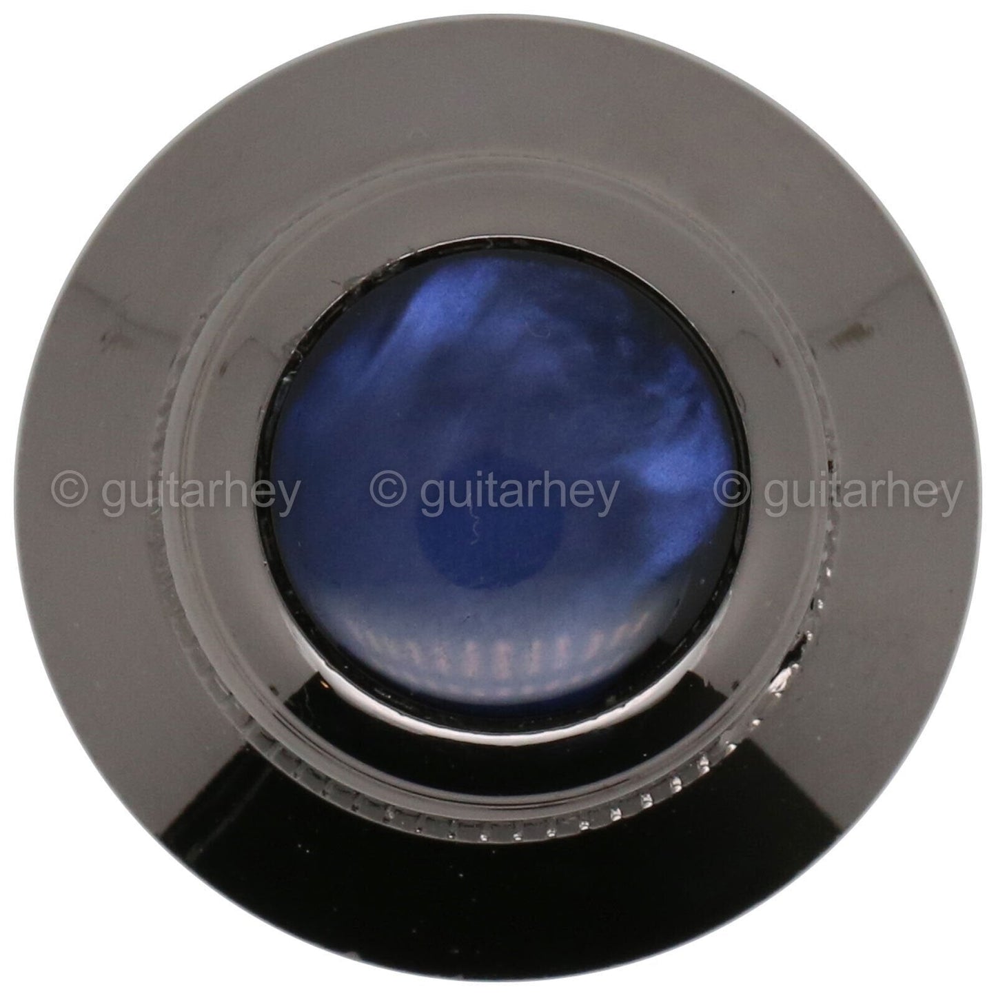 NEW (1) Q-Parts UFO Guitar Knob KBU-0757 Acrylic Blue Pearl on Top - COSMO BLACK