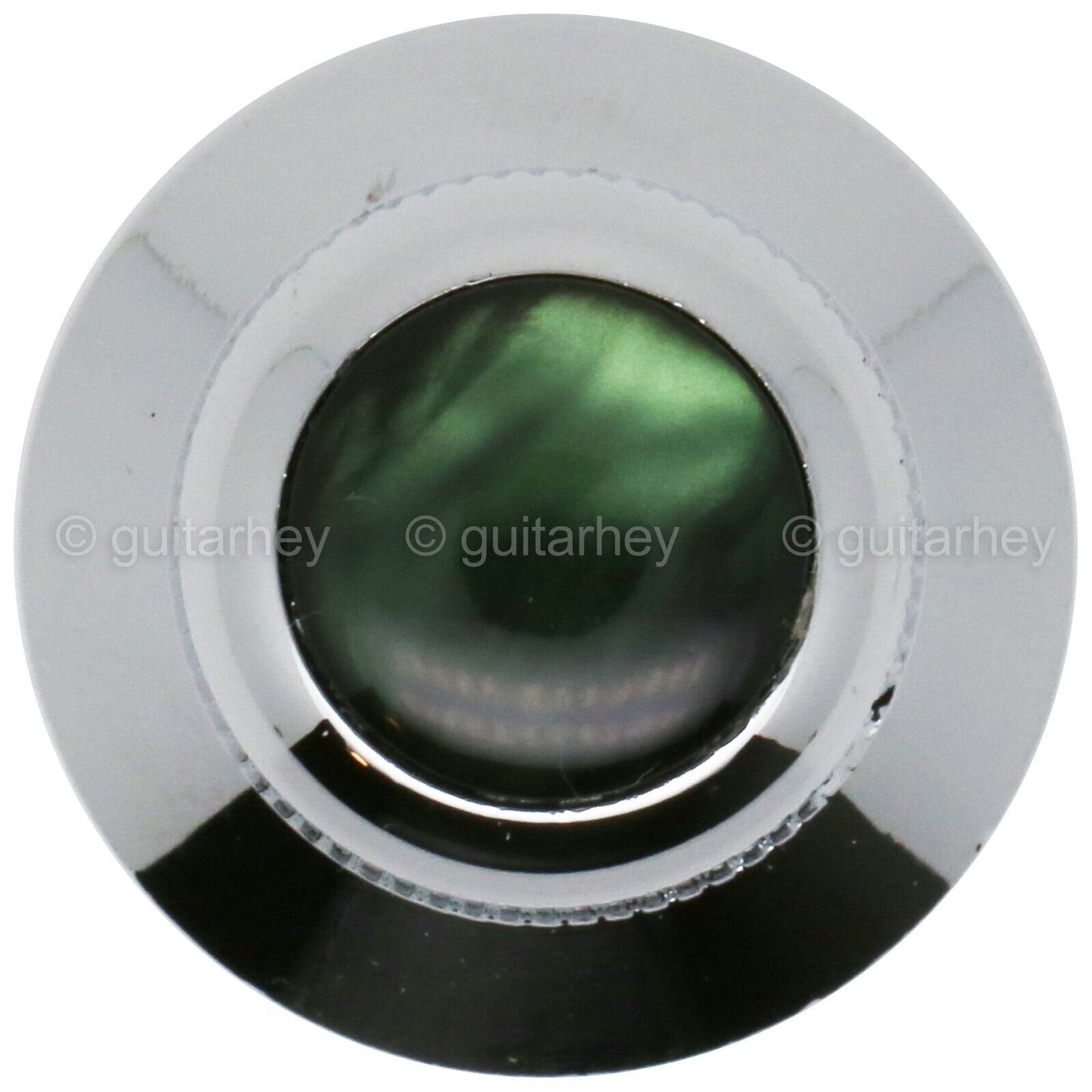 NEW (1) Q-Parts UFO Guitar Knob KCU-0764 Acrylic Green Pearl on Top - CHROME