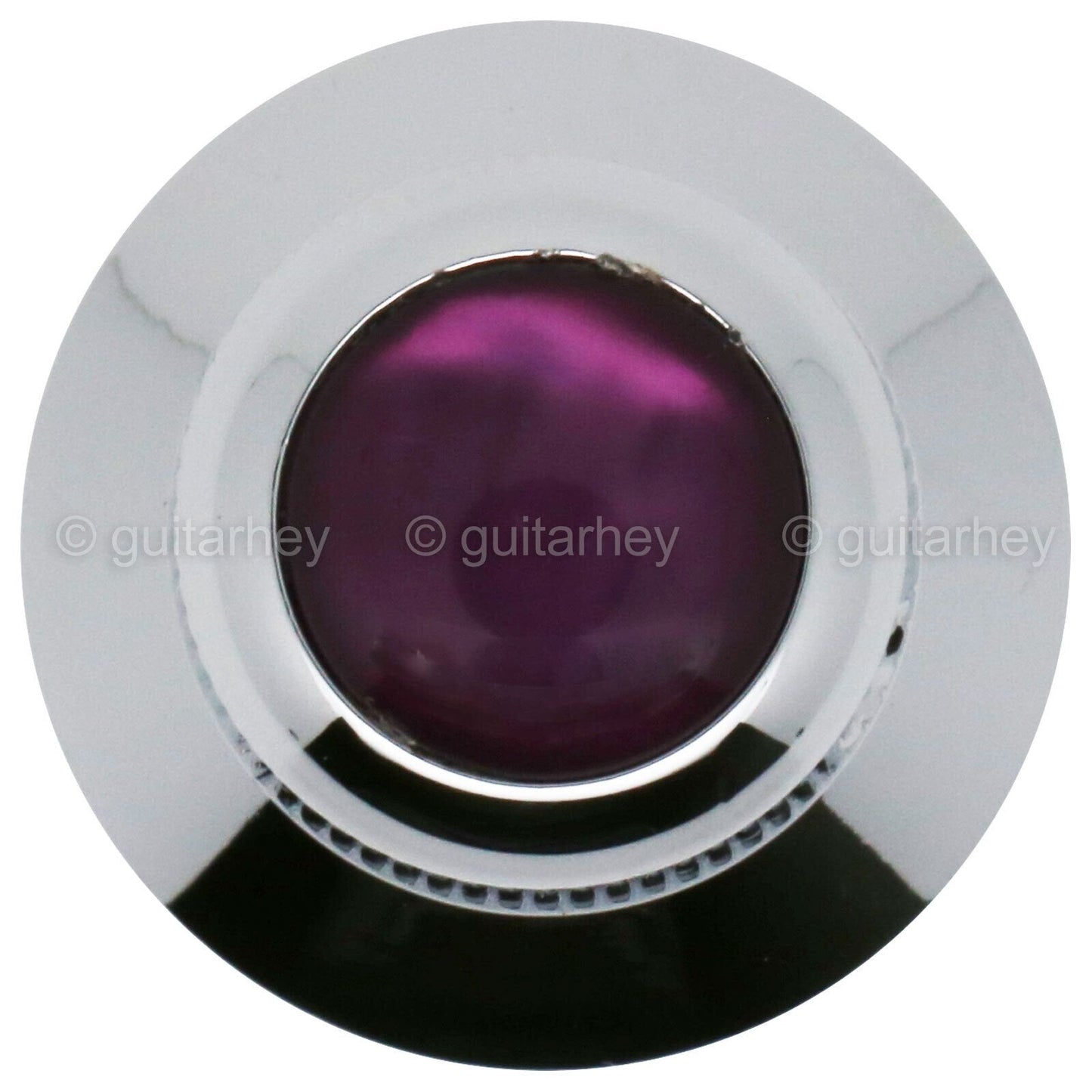 NEW (1) Q-Parts UFO Guitar Knob KCU-0767 Acrylic Purple Pearl on Top - CHROME