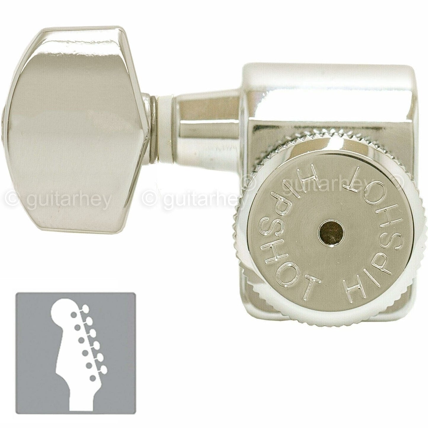 NEW Hipshot STAGGERED Tuners Fender® Directrofit™ Locking Hex LEFT-HANDED NICKEL