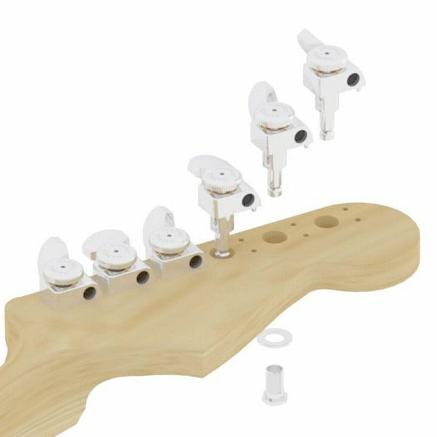 NEW Hipshot STAGGERED Tuners Fender® Directrofit™ Locking Hex LEFT-HANDED SATIN