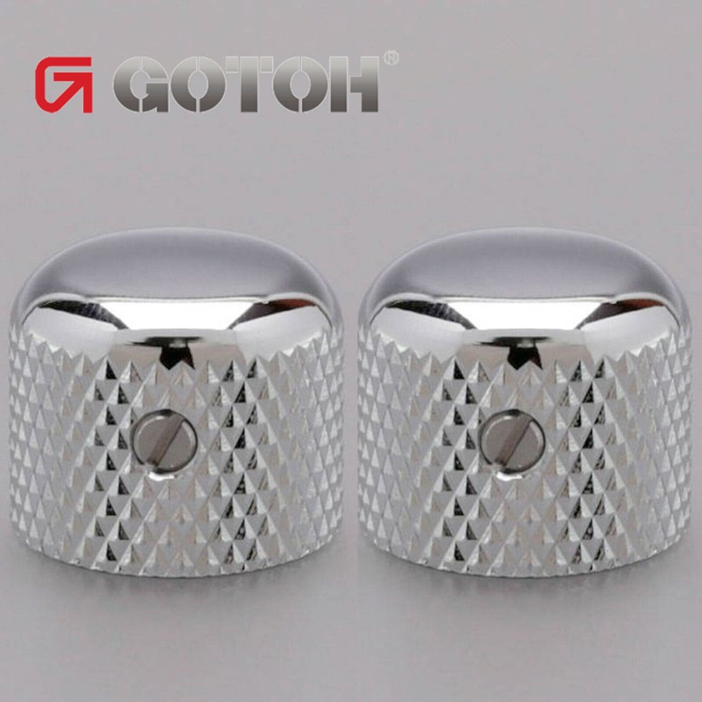 NEW (2) Gotoh VK3 Short Dome Knobs for 6mm Pots (Import Guitar/Bass) - CHROME