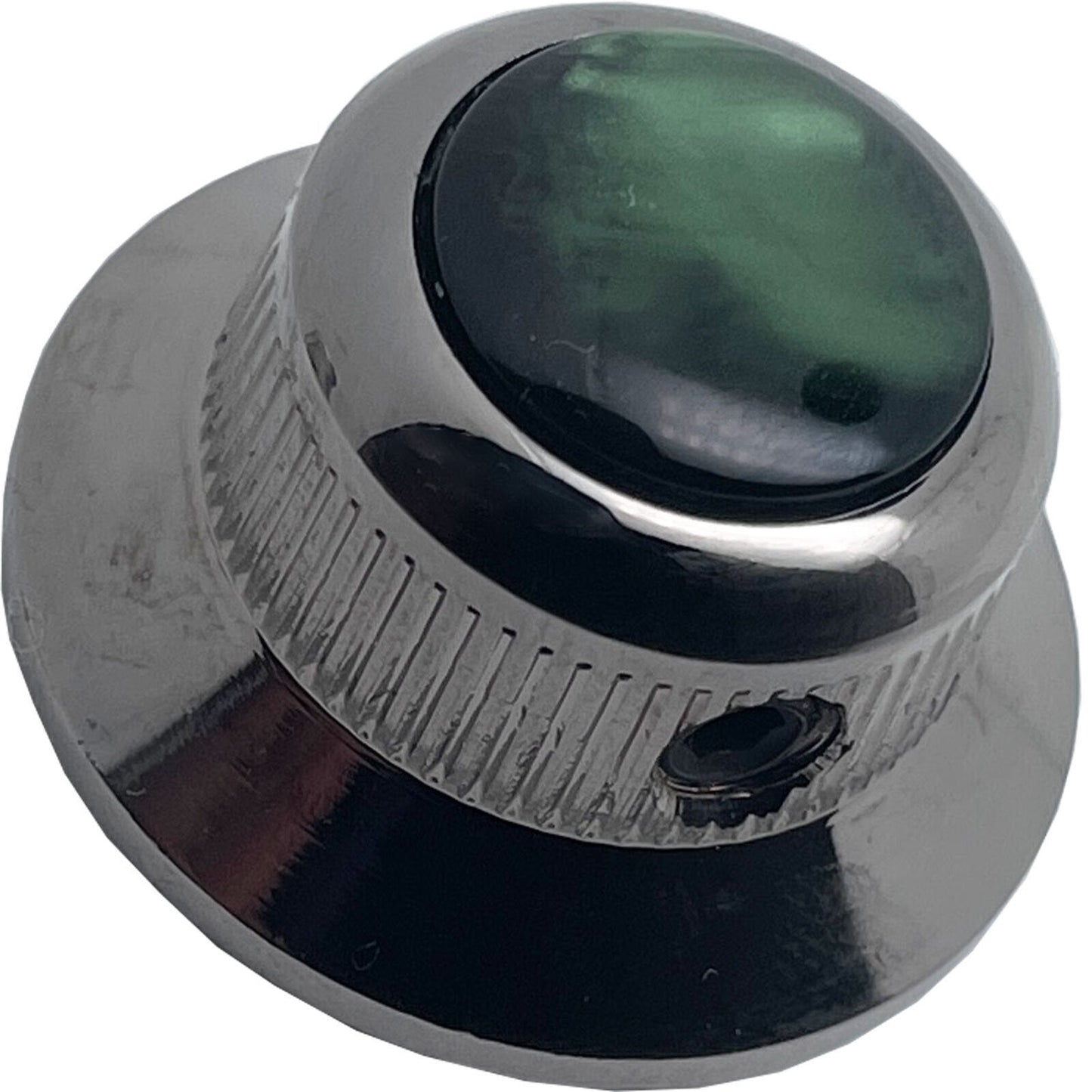 NEW (1) Q-Parts UFO Guitar Knob KBU-0763 Acrylic Green Pearl on Top COSMO BLACK