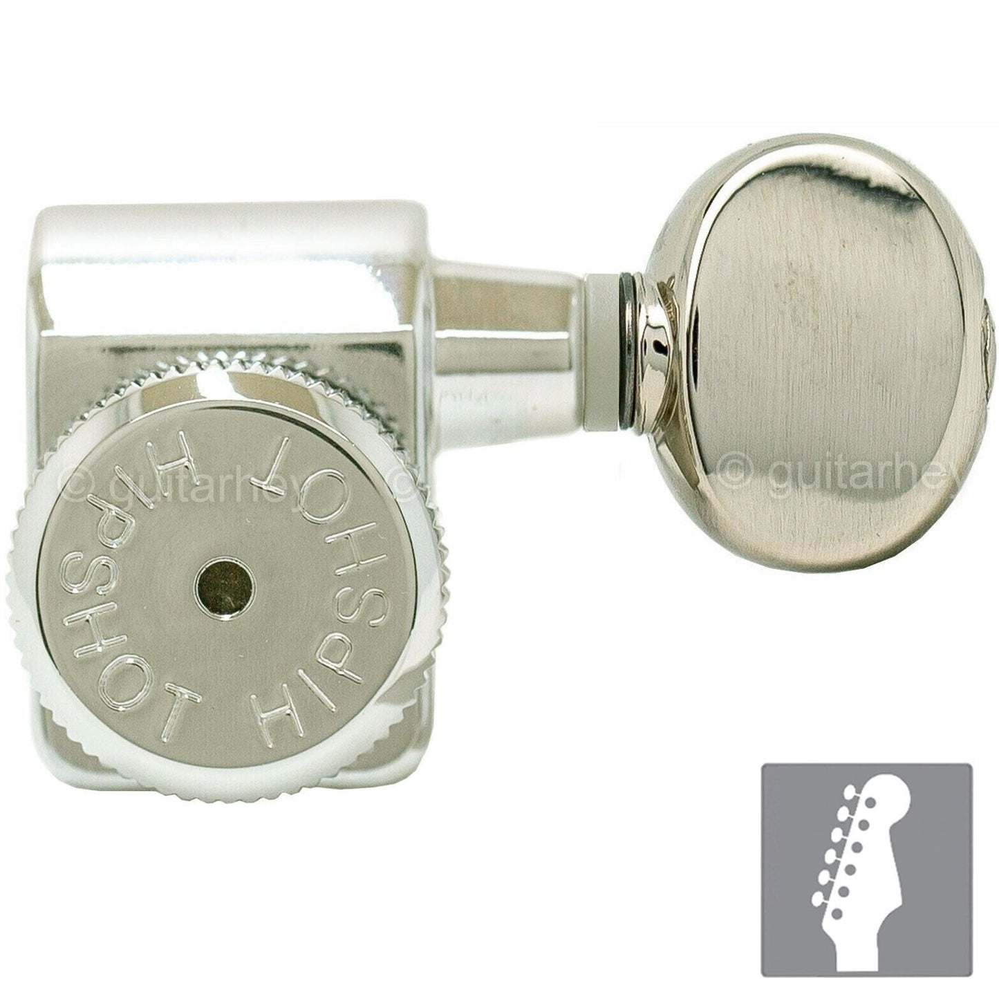 NEW Hipshot STAGGERED Tuners Fender® Directrofit™ LOCKING Oval Buttons - NICKEL