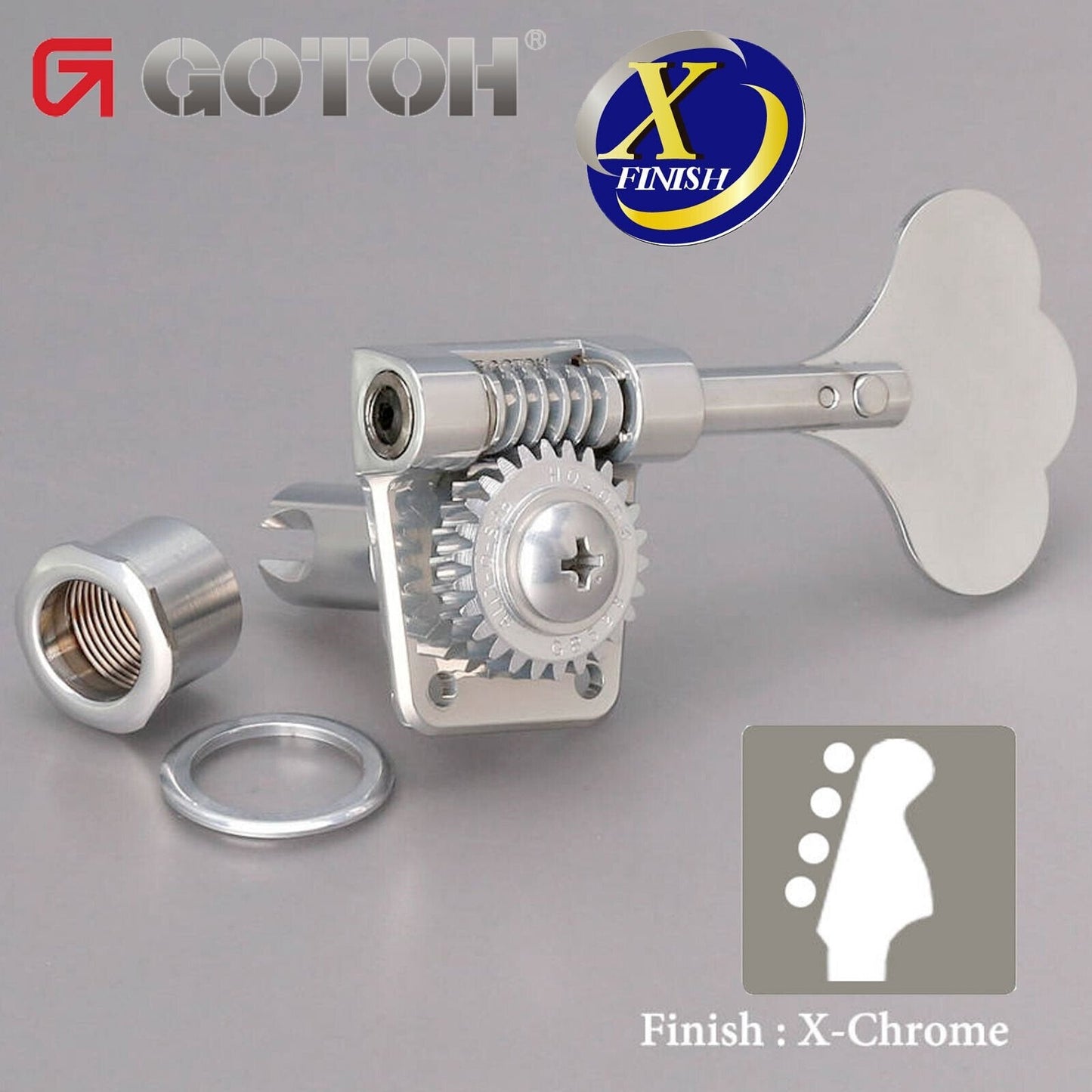 NEW Gotoh Res-O-Lite GB528 Vintage Bass 4-in-Line Lightweight ANTIQUE X-CHROME