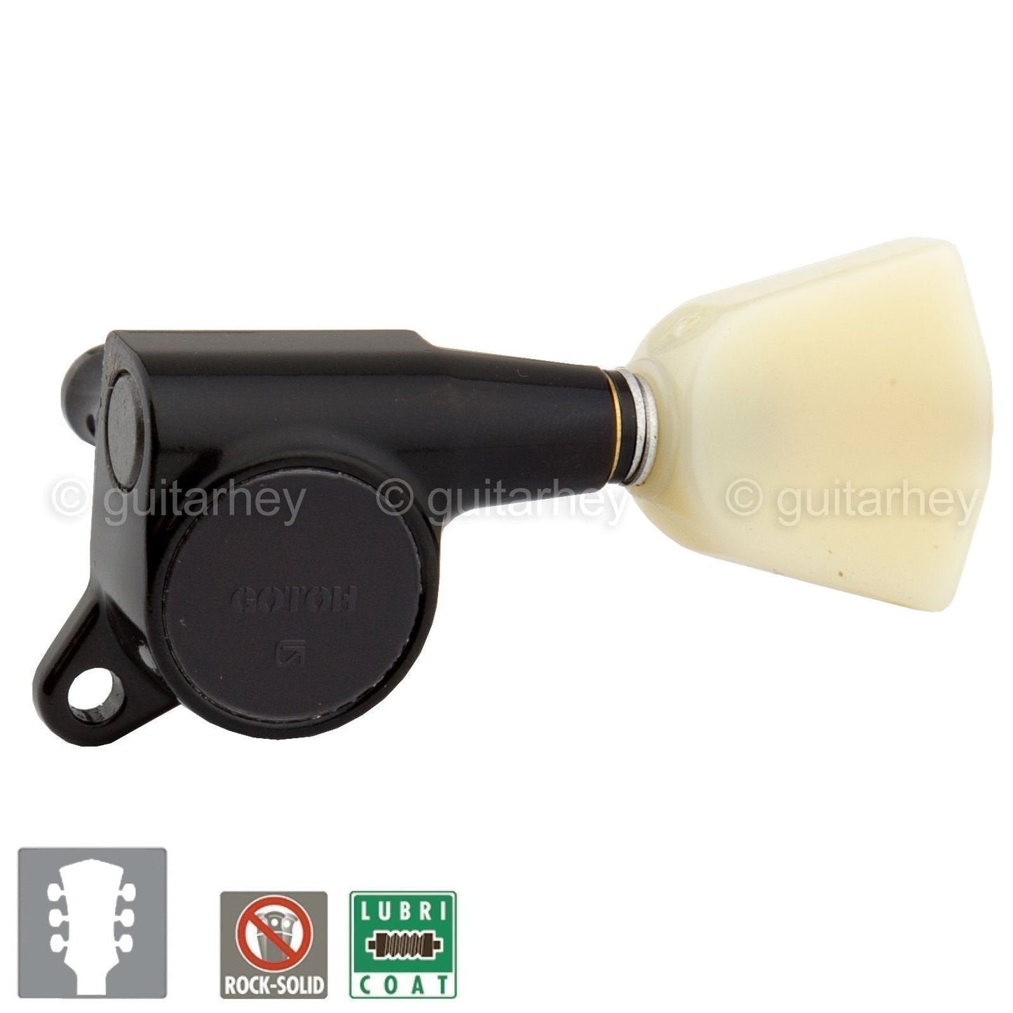 NEW Gotoh SG381-P4N Tuning Keys w/ Keystone Buttons Set 3x3 - BLACK