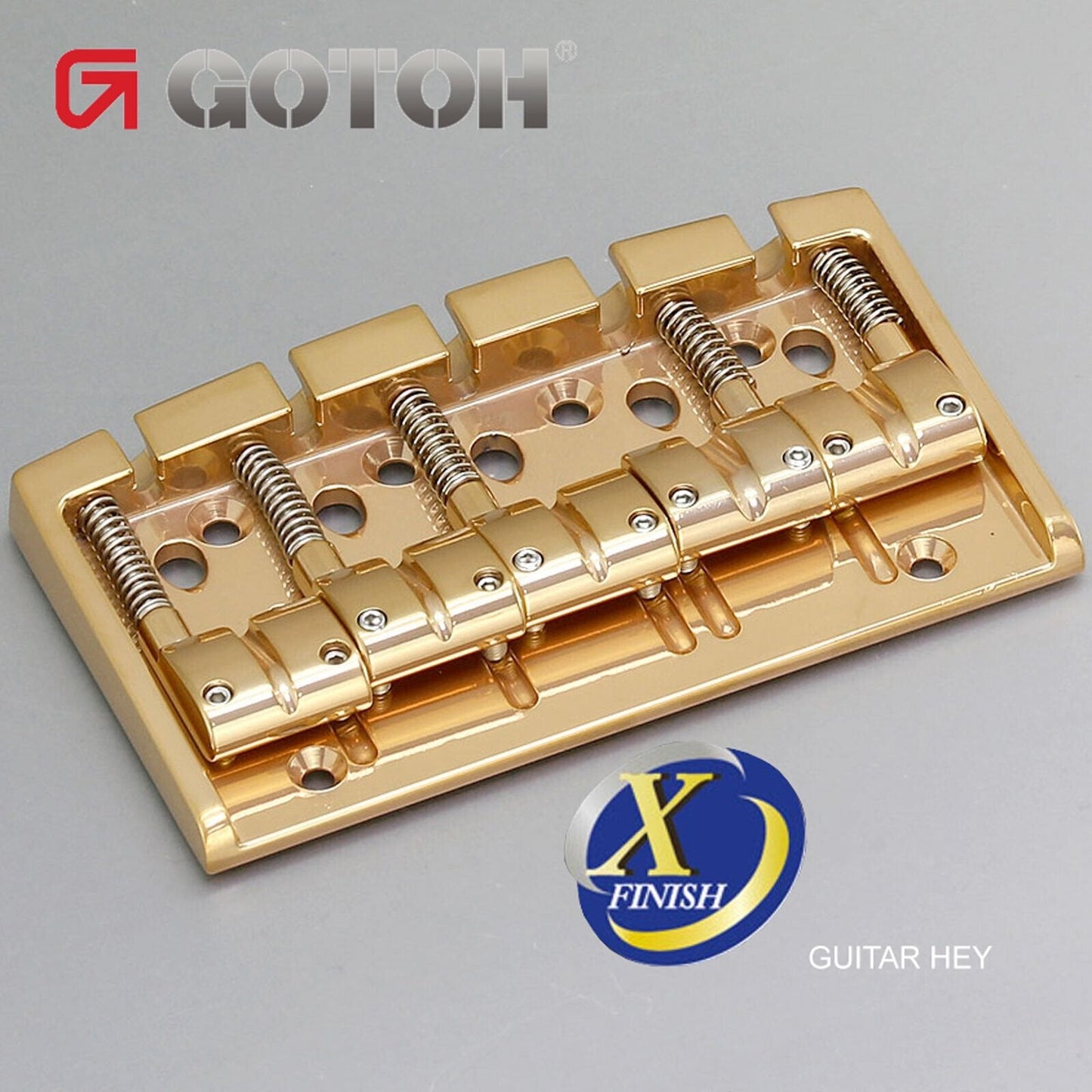 NEW Gotoh 404BO-5 5-String Bass Bridge MULTI TONAL Brass Saddles X-FINISH-GOLD