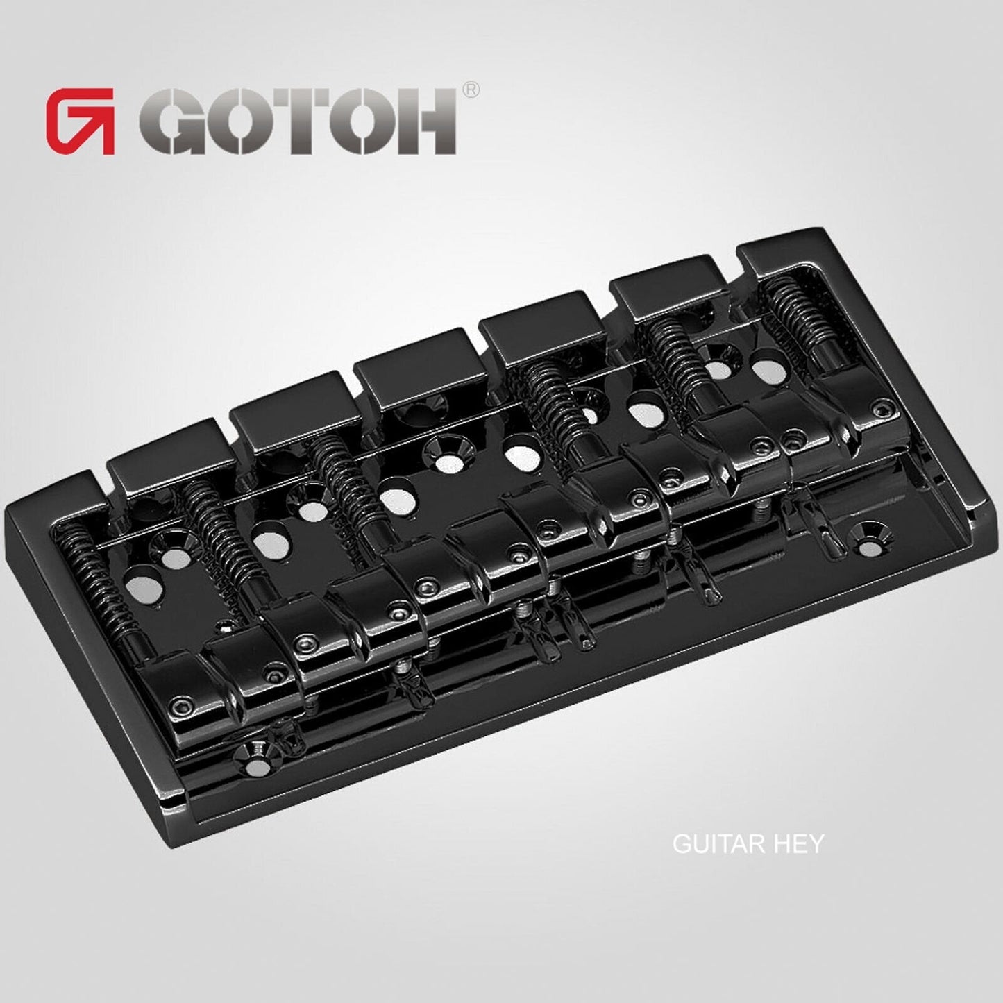 NEW Gotoh 404BO-6 6-String Bass Bridge MULTI TONAL Brass Saddles - BLACK