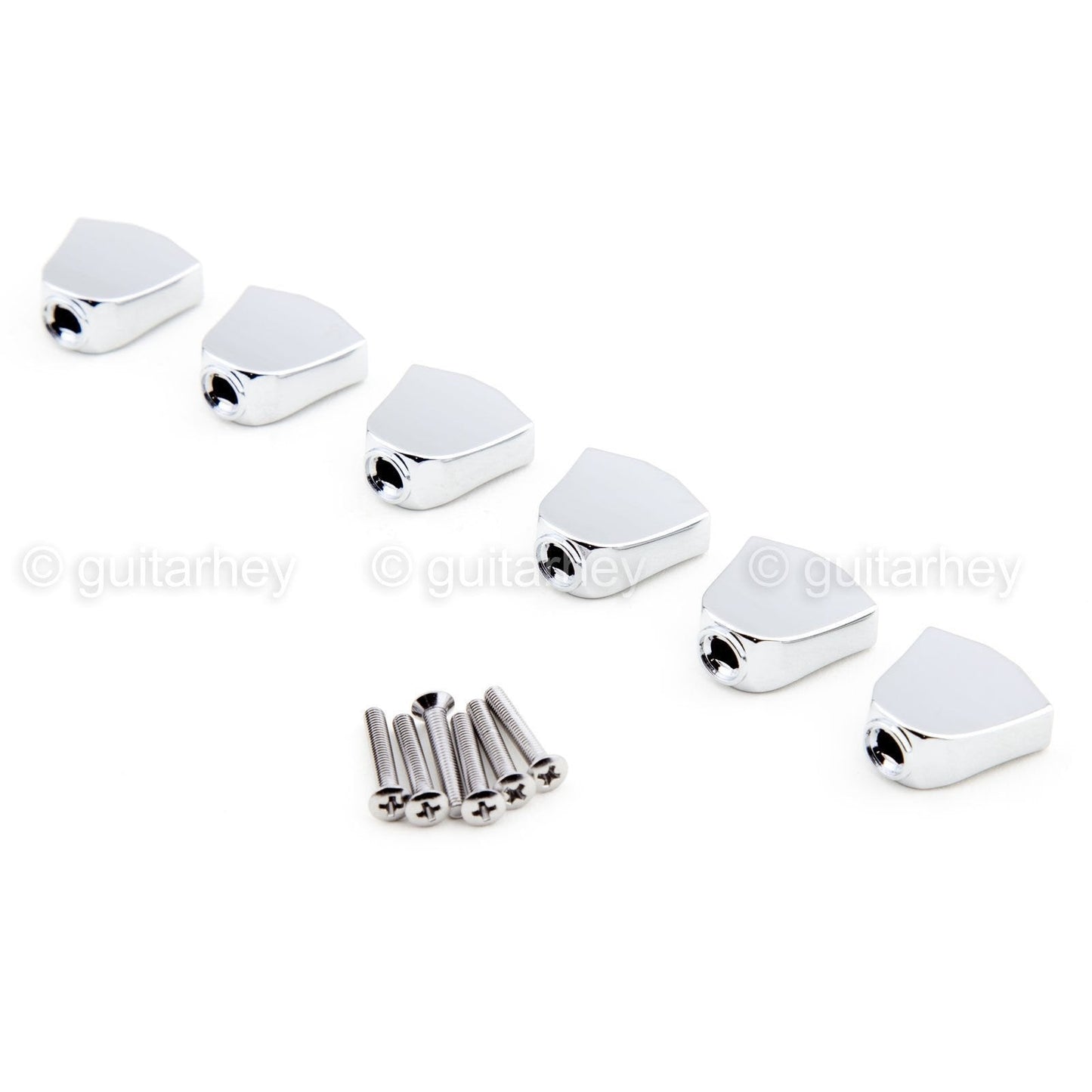 NEW (6) Keystone Tuners Buttons & Screws for Gotoh Machine Heads - CHROME #04