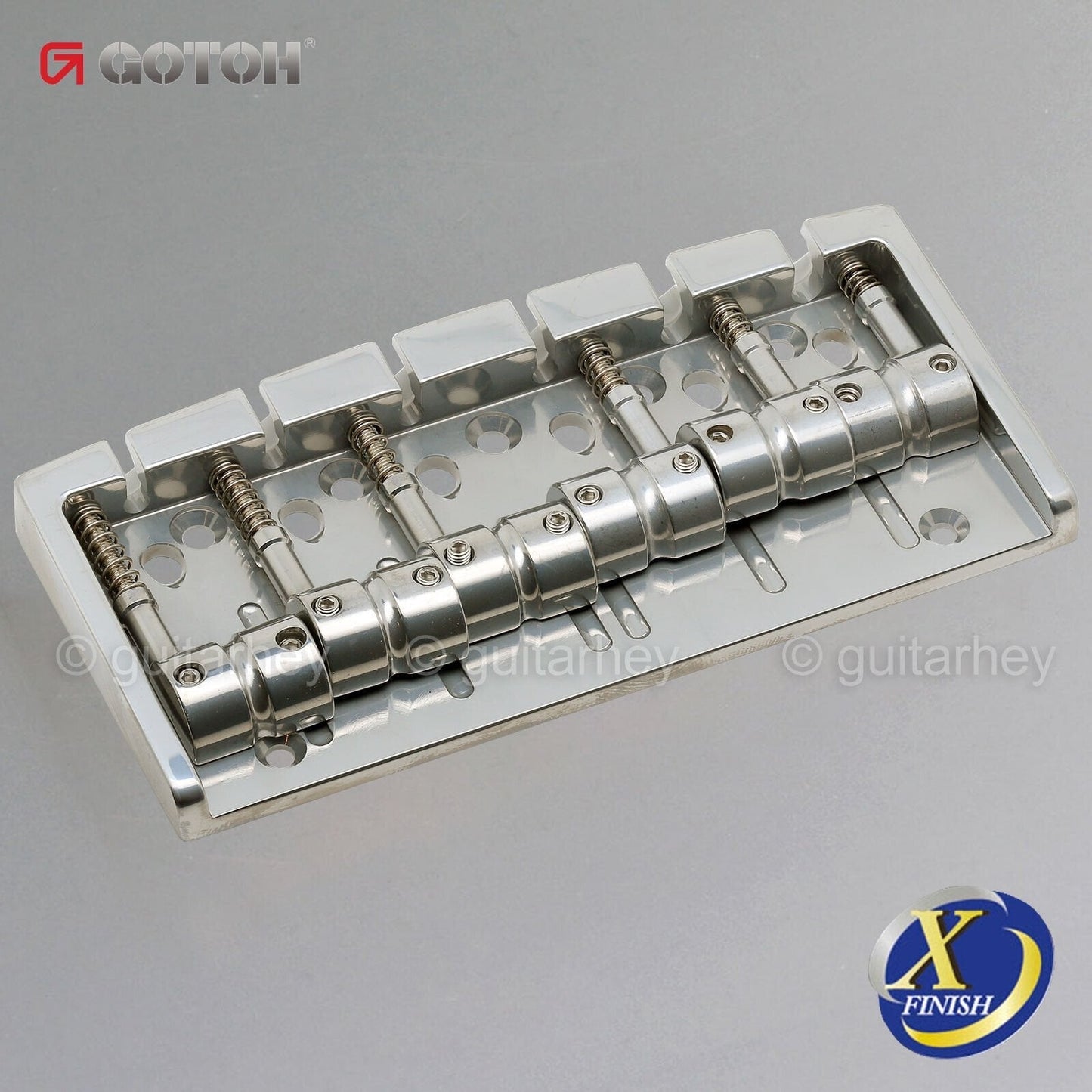 NEW Gotoh 404SJ-6 6-String Bass Bridge MULTI TONAL Steel Saddles X-FINISH NICKEL