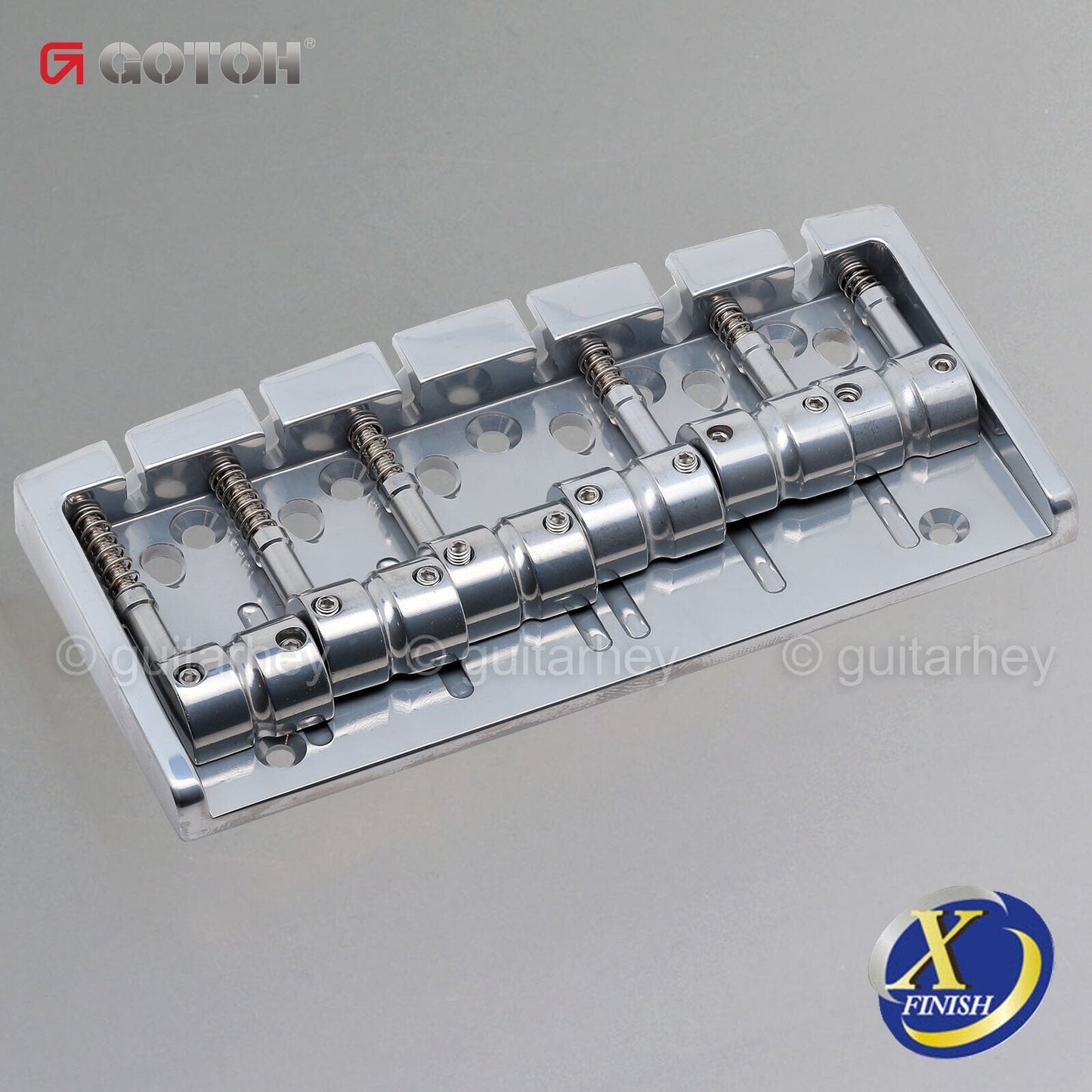 NEW Gotoh 404SJ-6 6-String Bass Bridge MULTI TONAL Steel Saddles X-FINISH CHROME