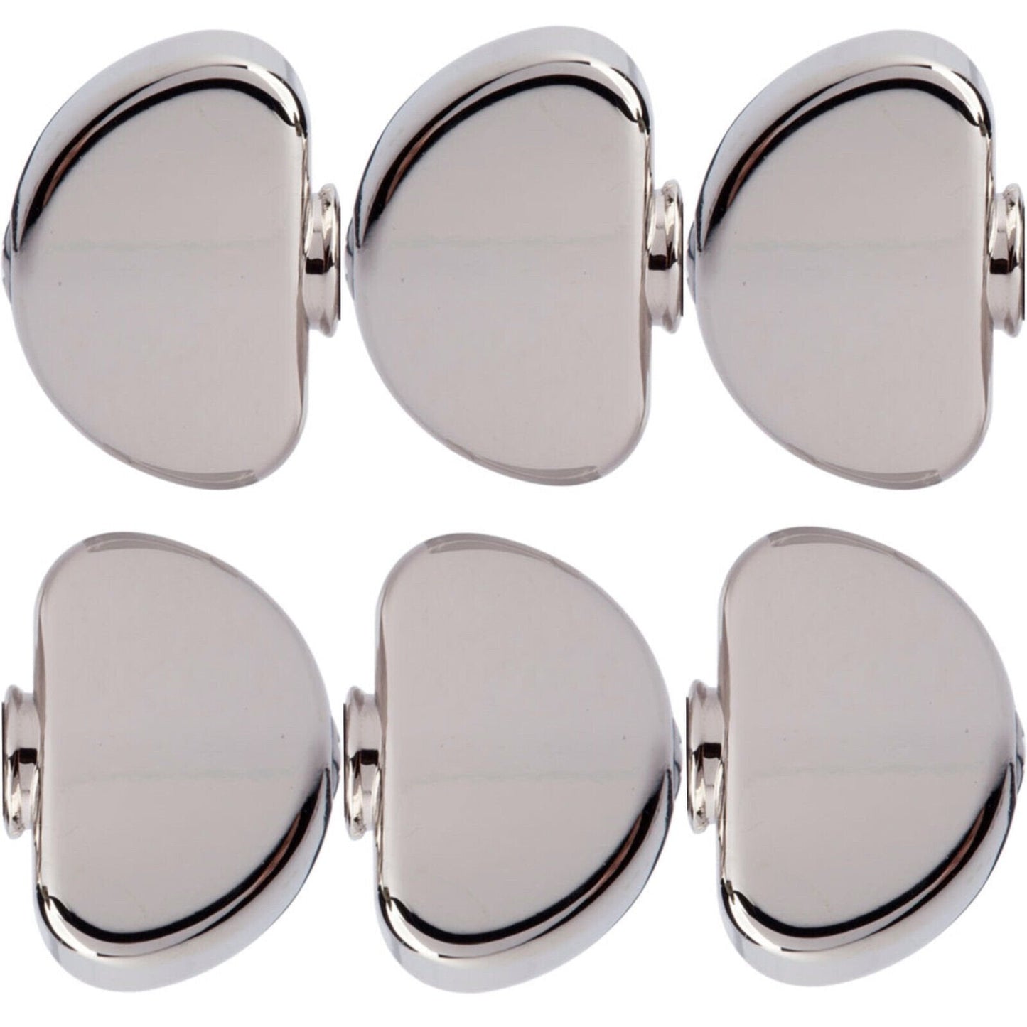 NEW (6) Grover Replacement Large Domed Buttons w/ Screws for Tuning Key - NICKEL
